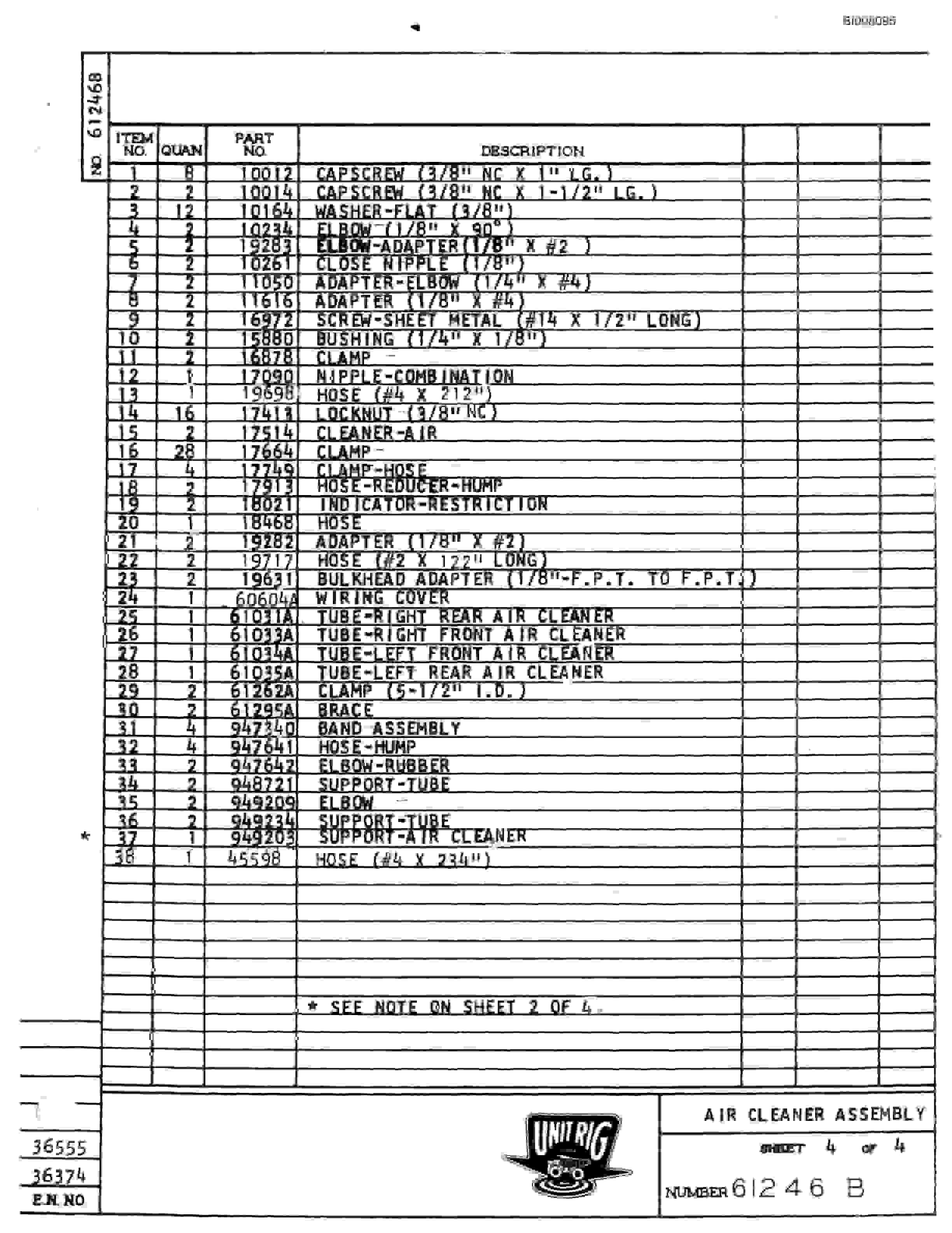 Bucyrus M-85 Parts Catalog BI008095-3
