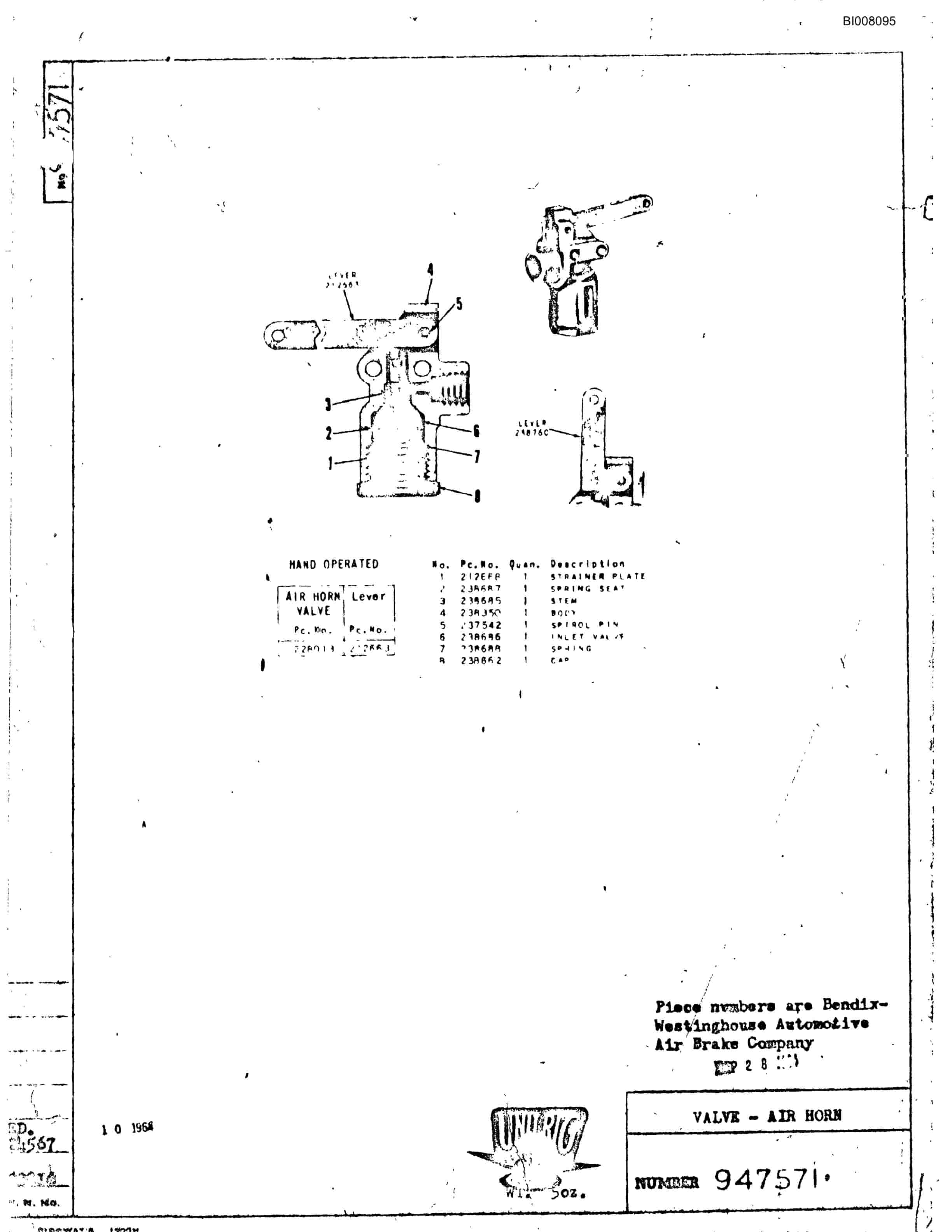 Bucyrus M-85 Parts Catalog BI008095-5