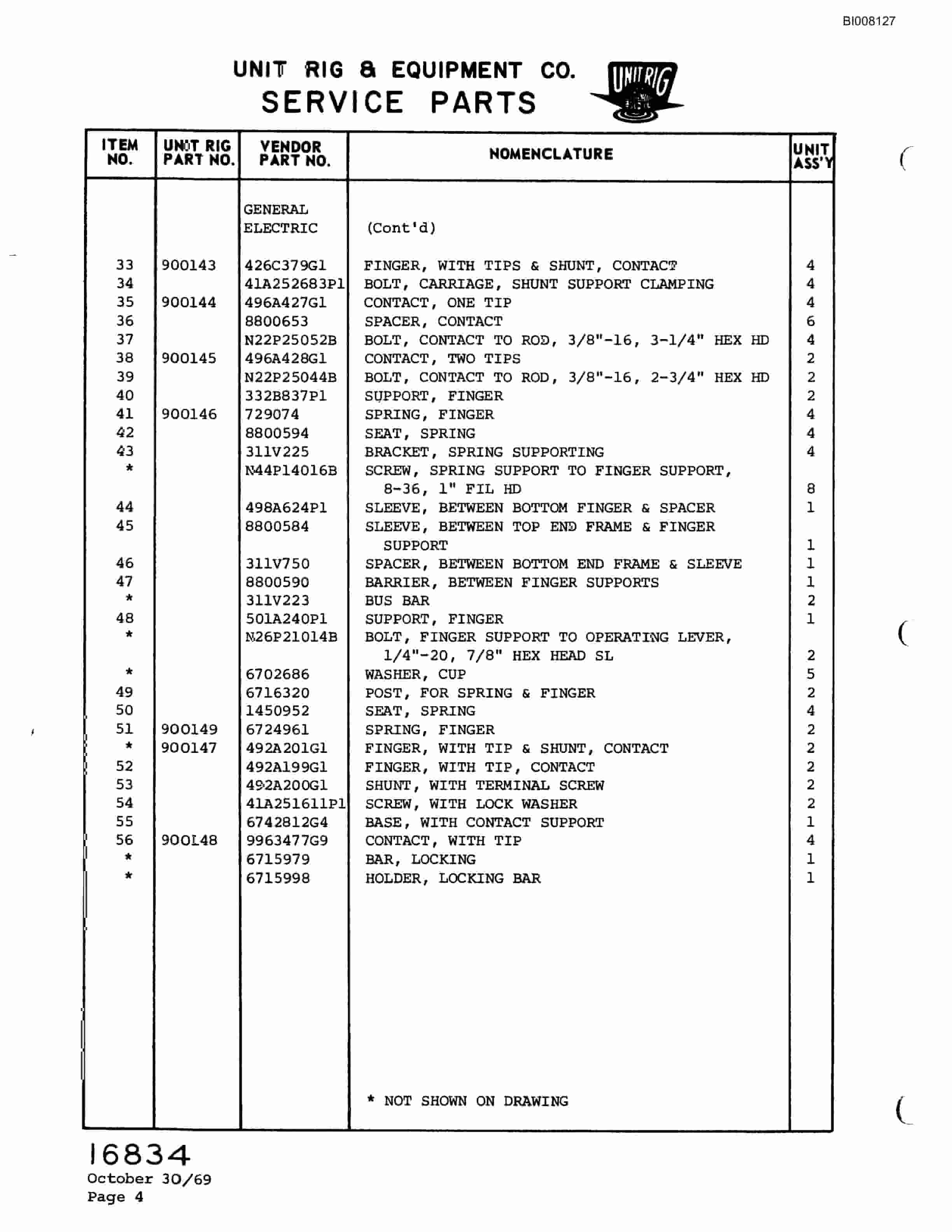 Bucyrus M-85 Parts Catalog BI008127-4