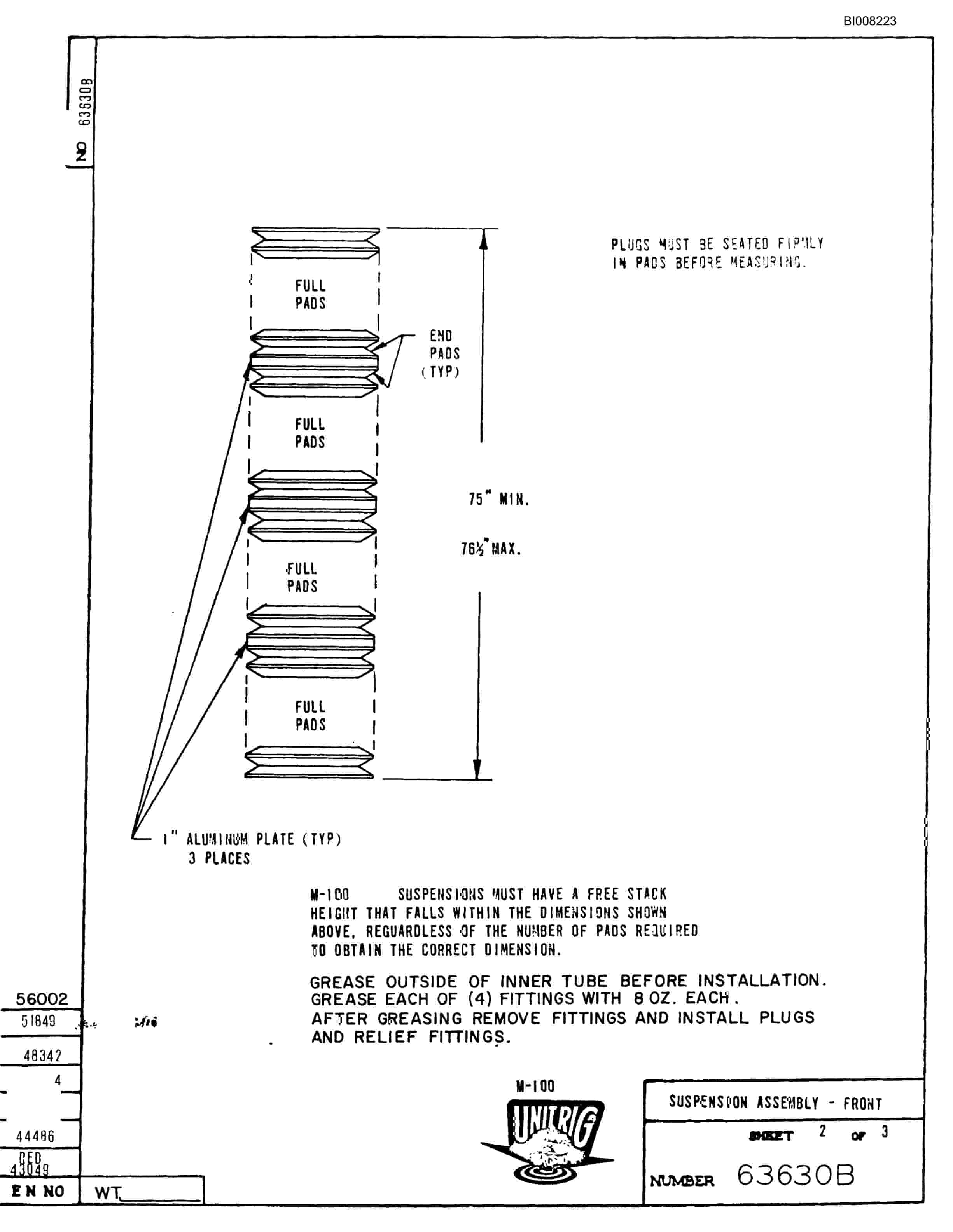 Bucyrus M-85 Parts Catalog BI008223-2