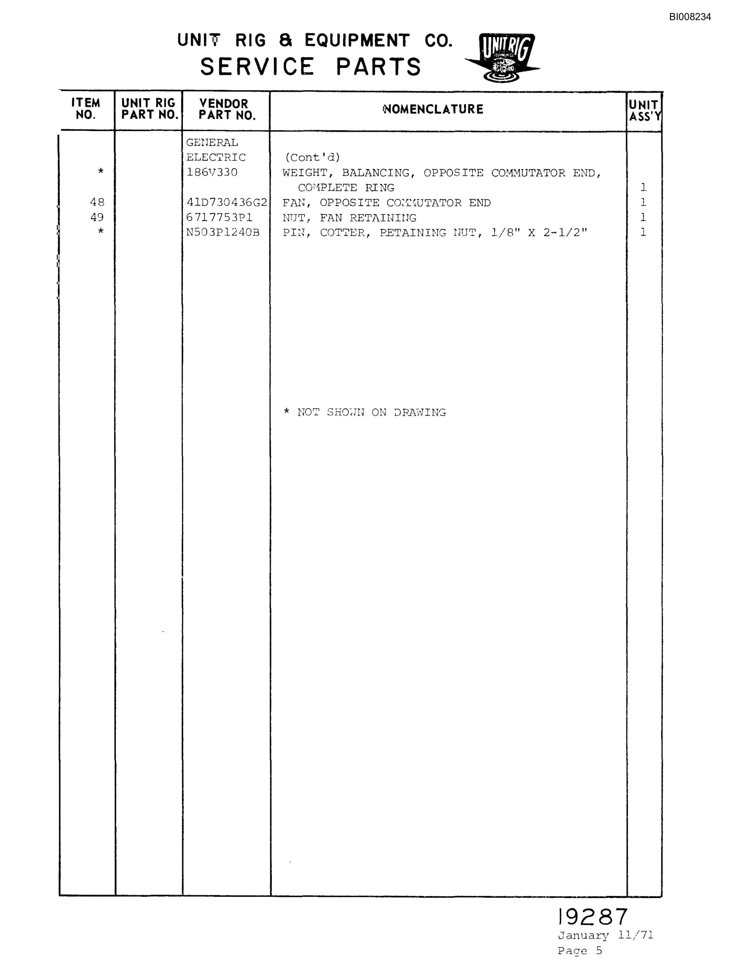 Bucyrus M-85 Parts Catalog BI008234-5