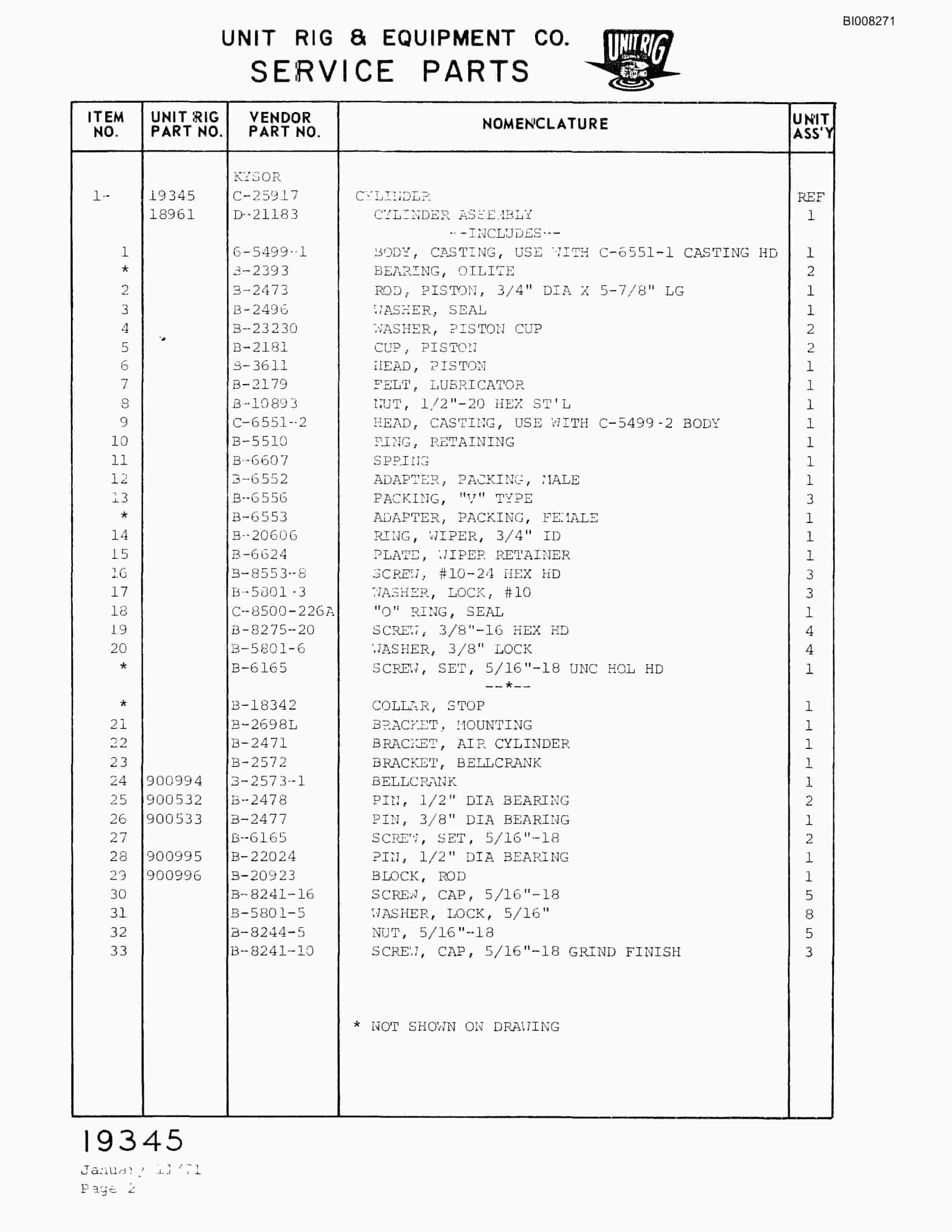 Bucyrus M-85 Parts Catalog BI008271-5