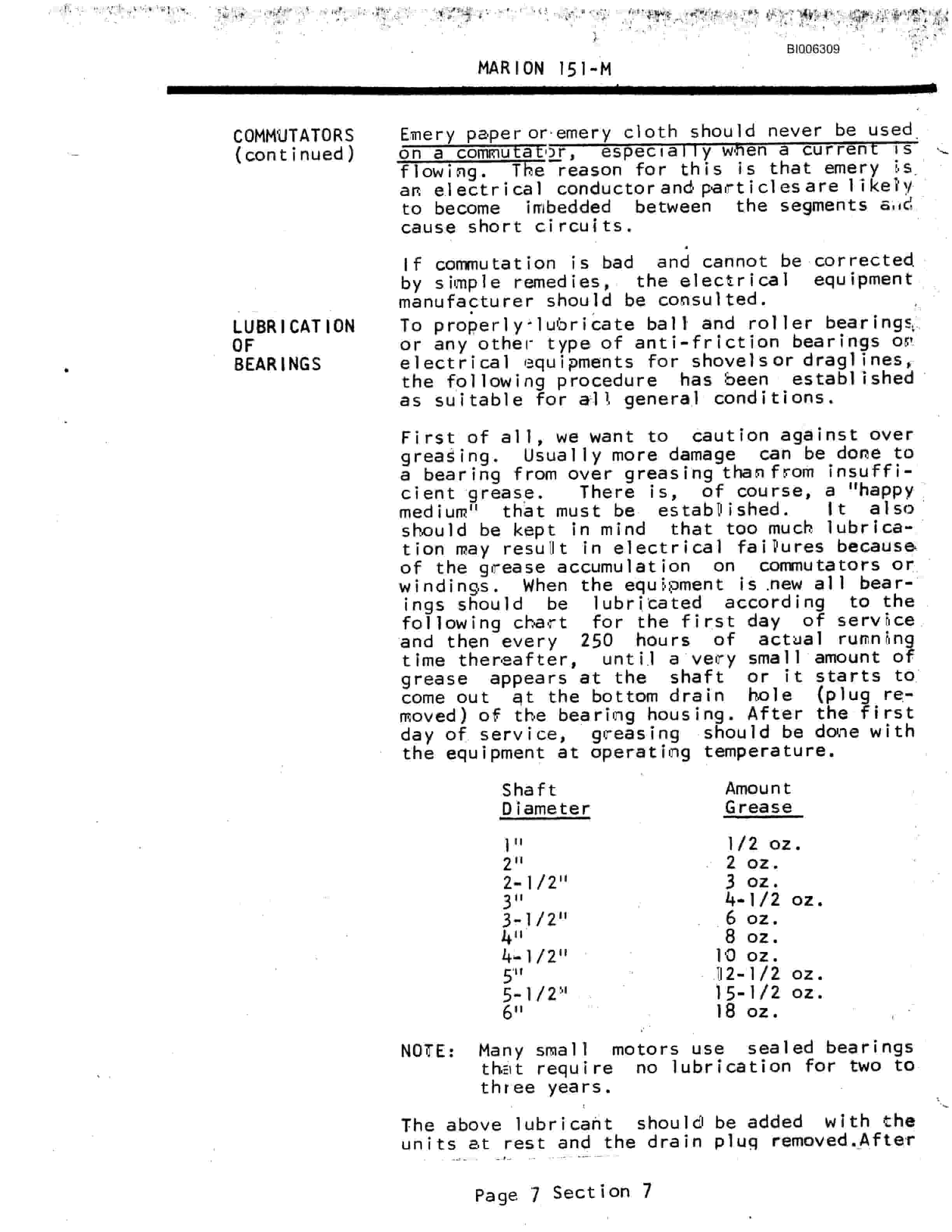Bucyrus Marion 151-M Electric Shovel Technical Manual BI006309-5
