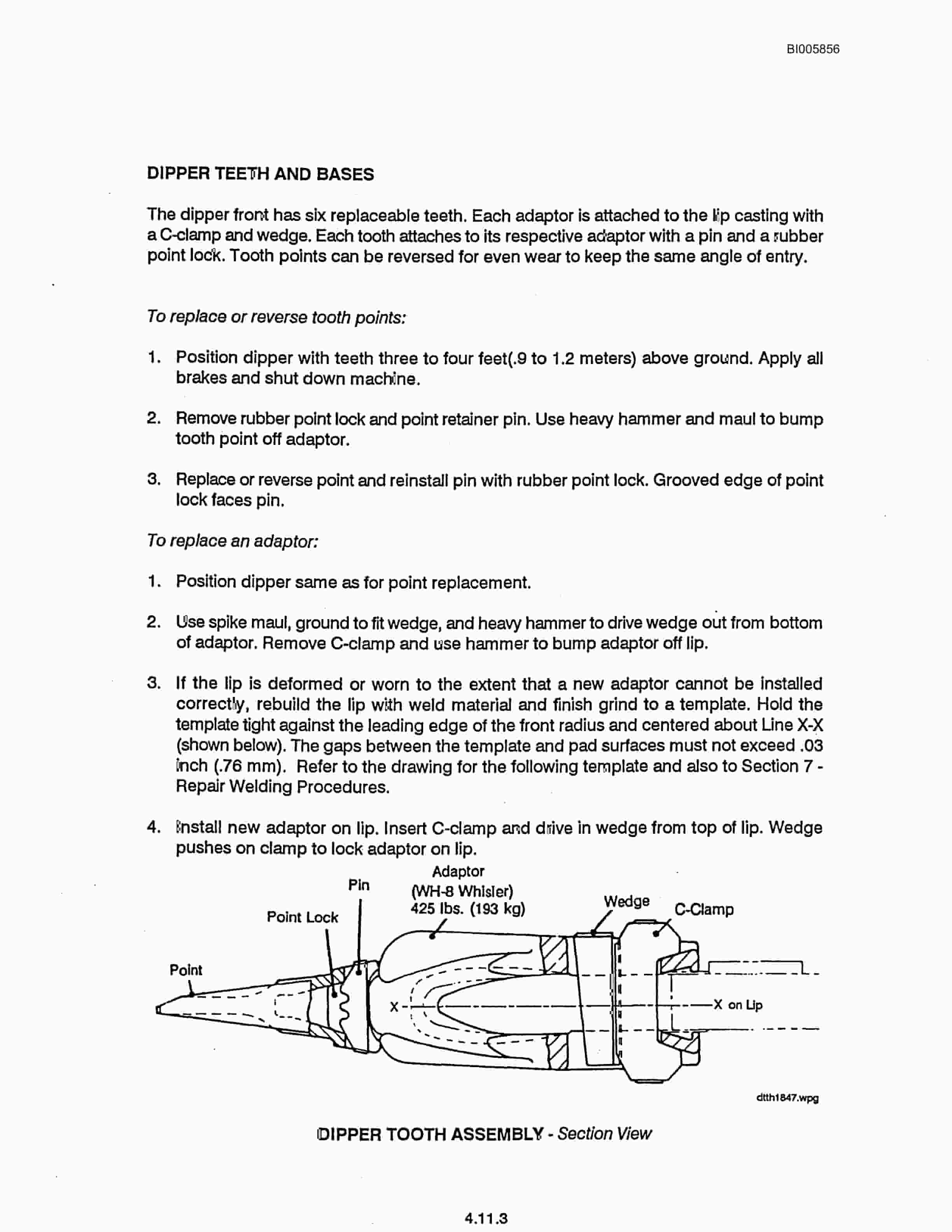 Bucyrus Marion 182M Mining Shovel Technical Manual BI005856-2