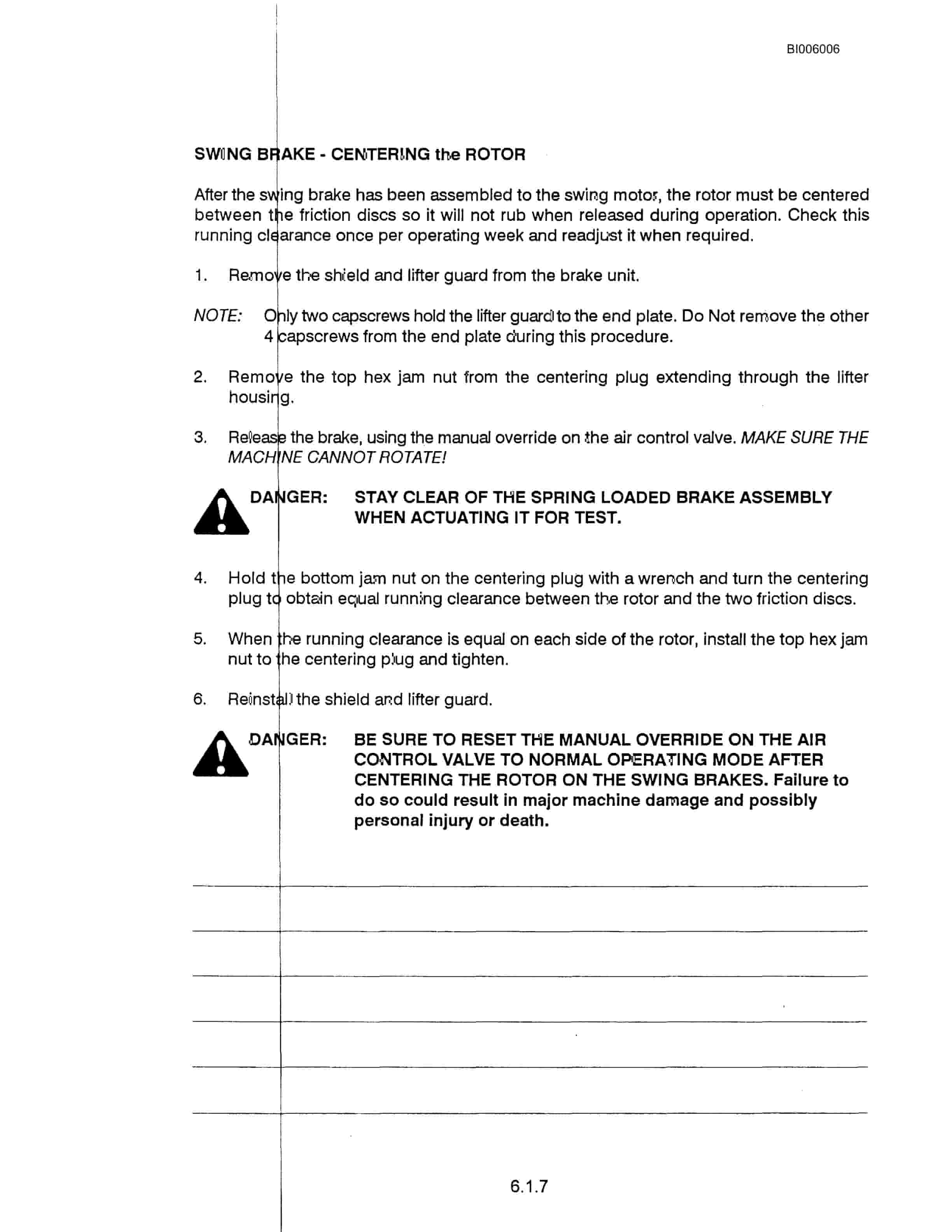 Bucyrus Marion 182M Mining Shovel Technical Manual BI006006-3