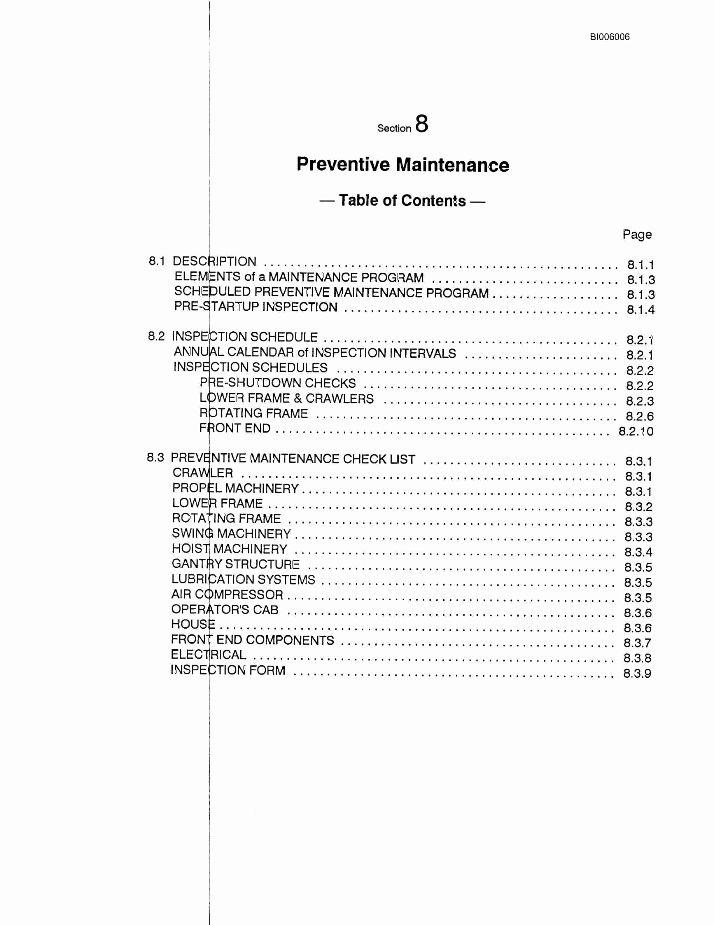 Bucyrus Marion 182M Mining Shovel Technical Manual BI006006-5
