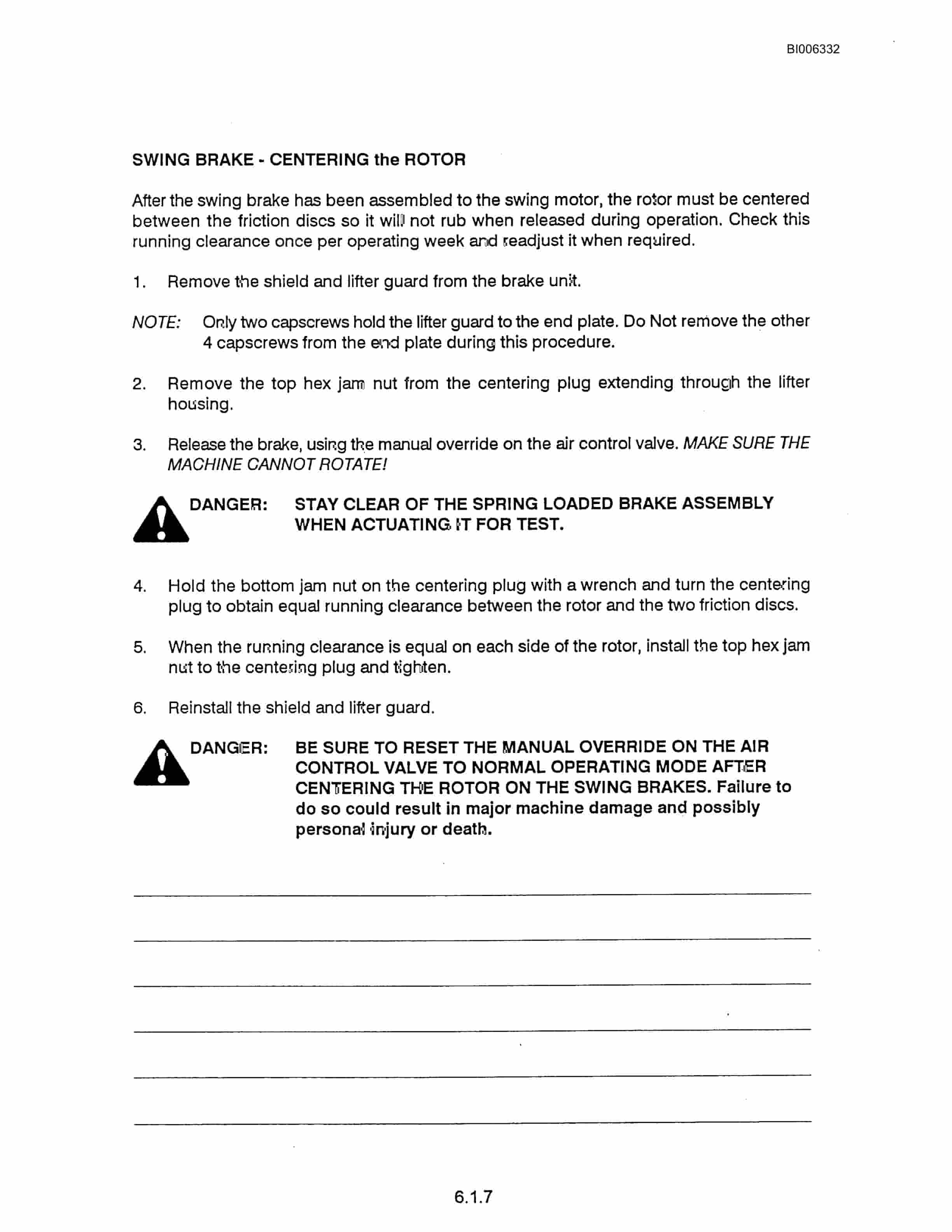 Bucyrus Marion 182M Mining Shovel Technical Manual BI006332-3