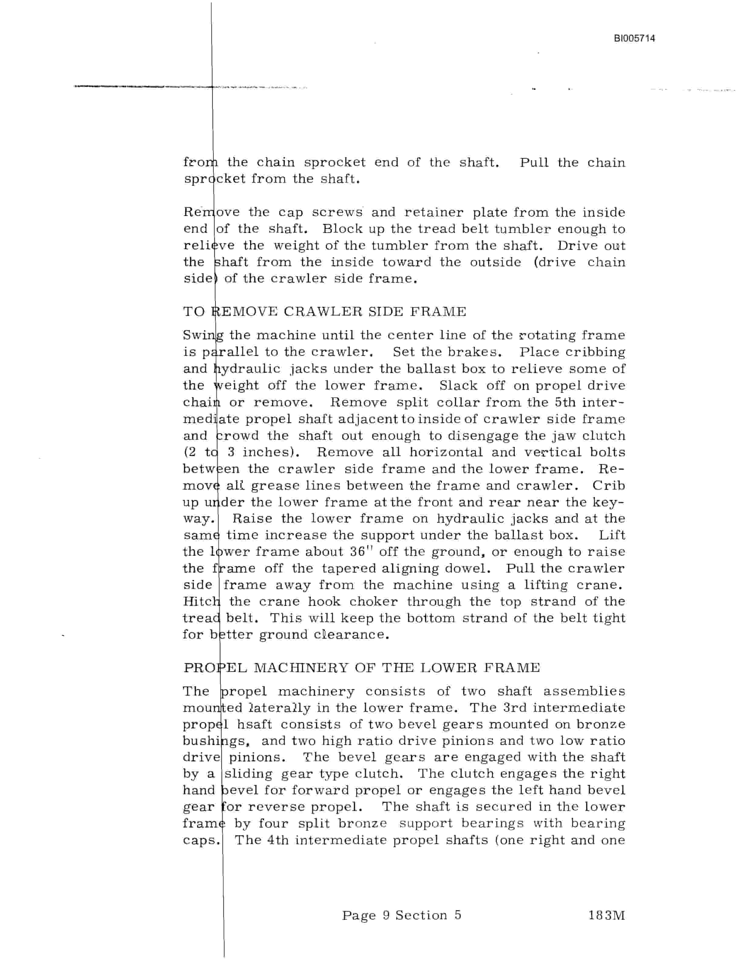 Bucyrus Marion 183-M Dragline Technical Manual BI005714-2