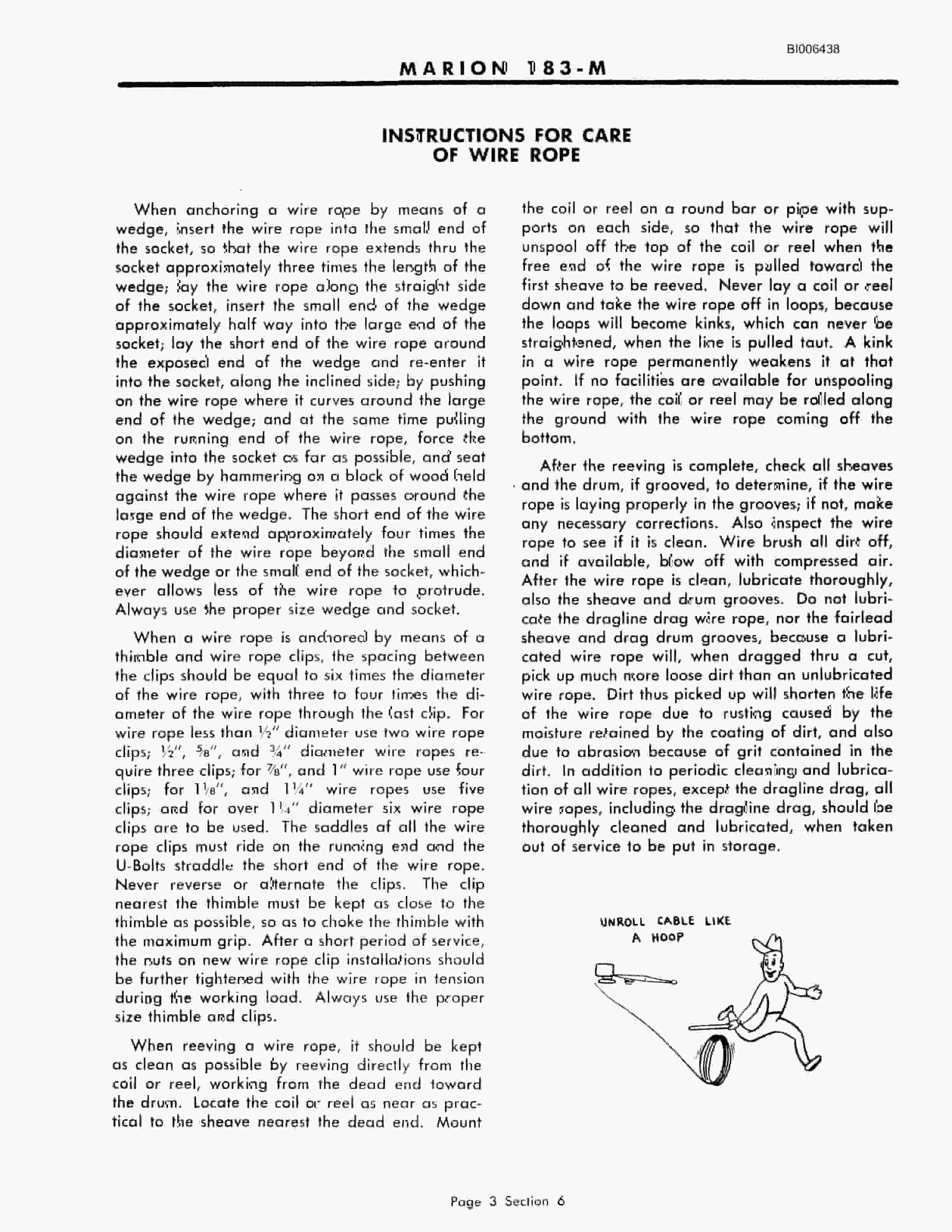Bucyrus Marion 183-M Shovel Technical Manual BI006438-3