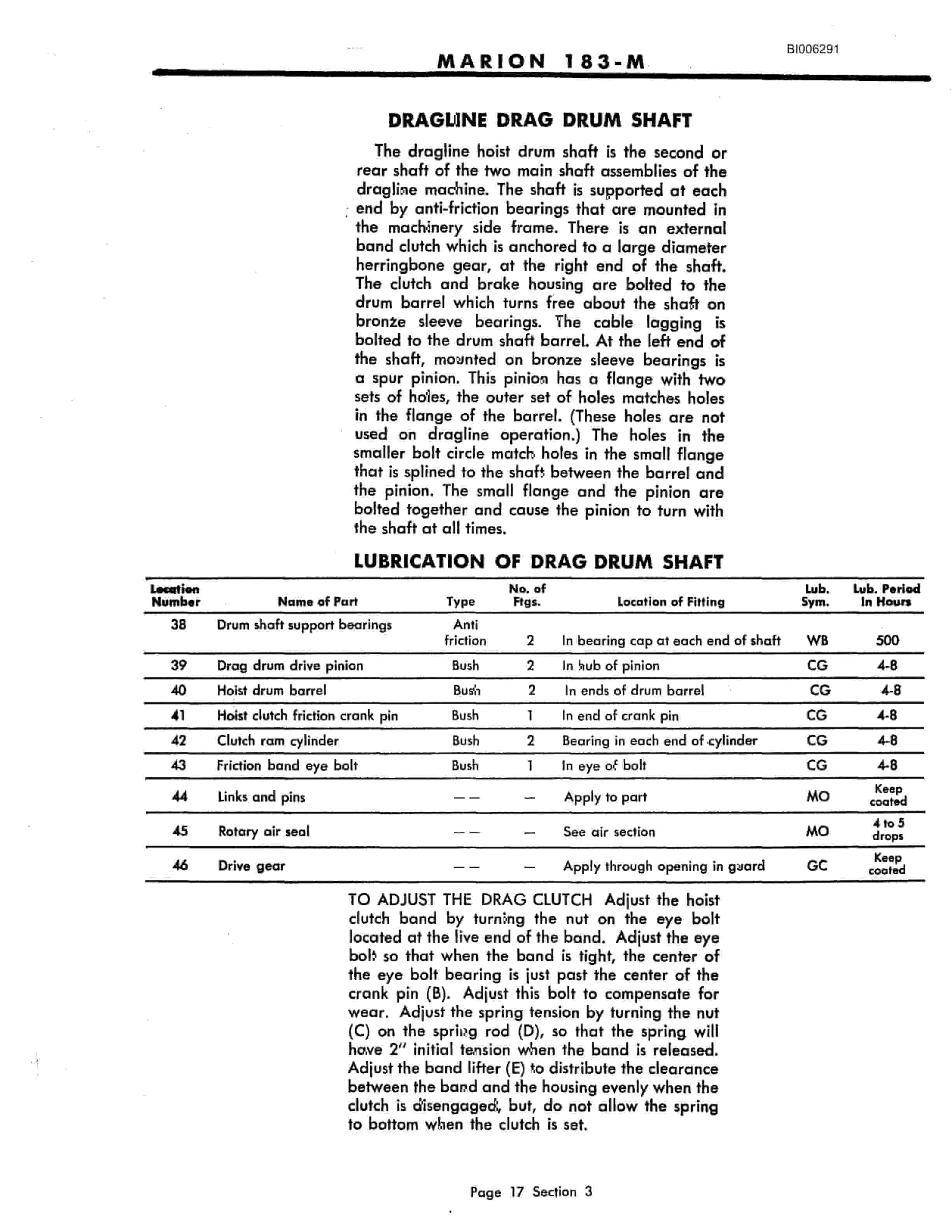Bucyrus Marion 183-M Technical Manual BI006291-2