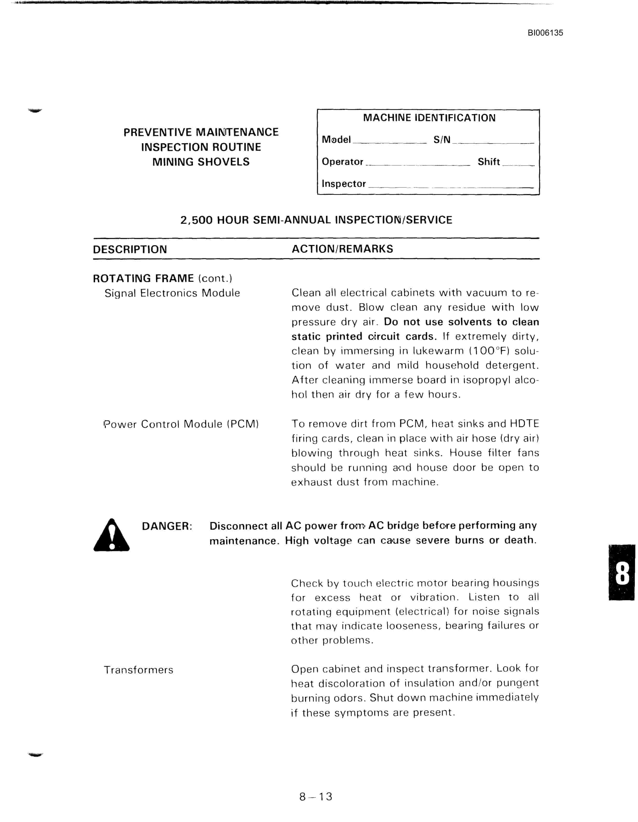 Bucyrus Marion 191-M Electric Shovel Technical Manual BI006135-4