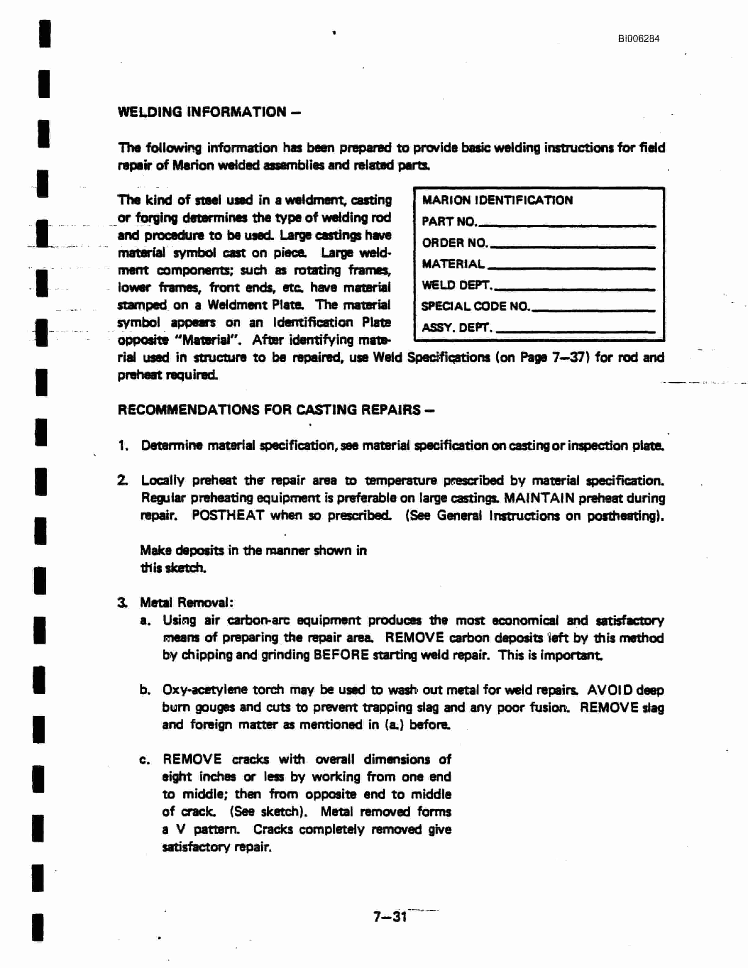 Bucyrus Marion 195-M Crawler Mounted Dragline Technical Manual BI006284-4