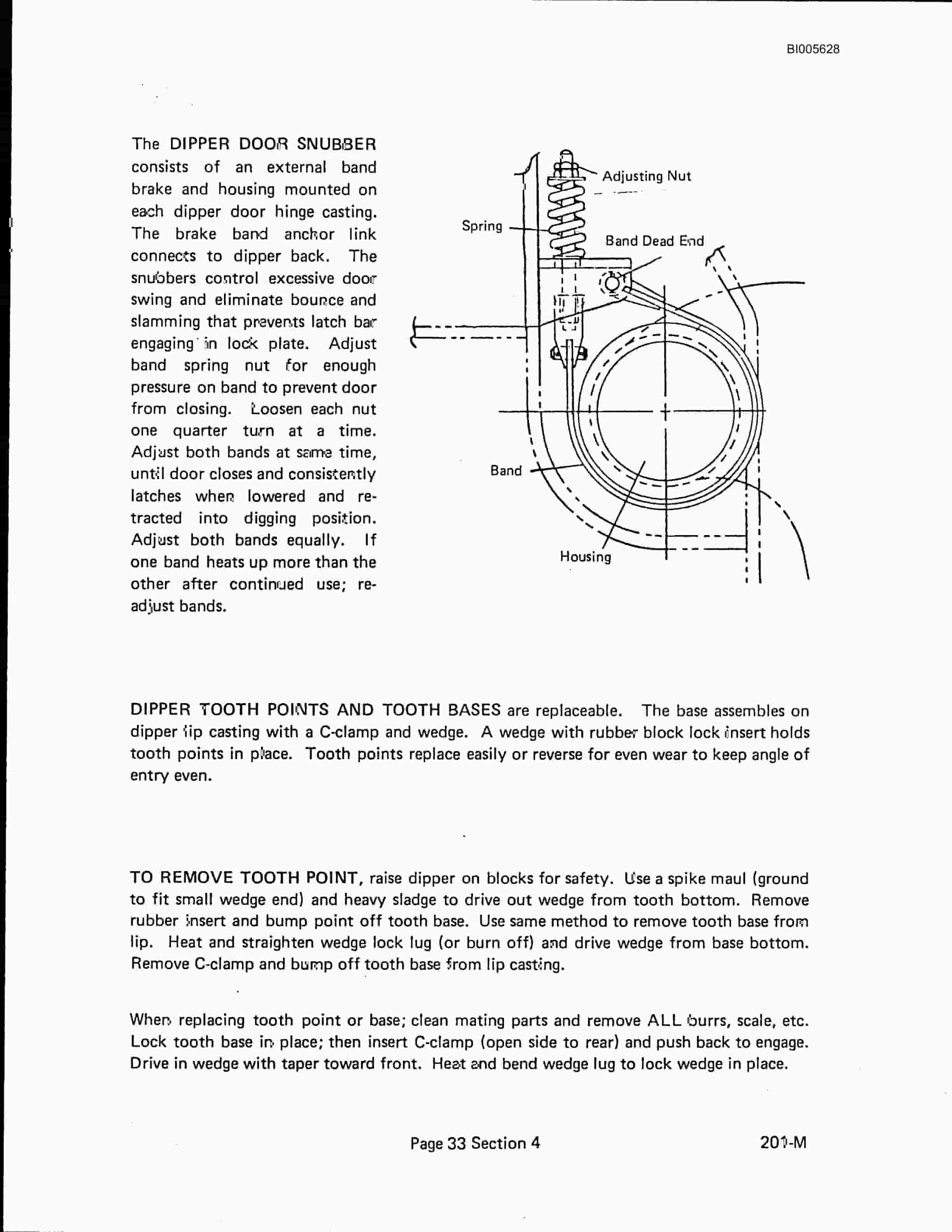 Bucyrus Marion 201-M Mining Shovel Technical Manual BI005628-5