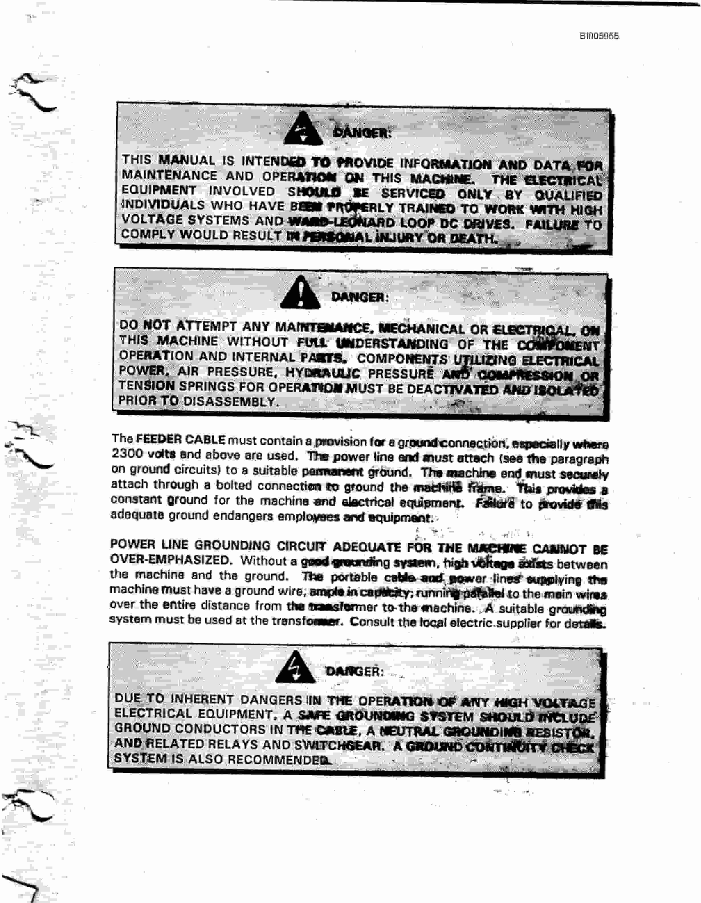Bucyrus Marion 301-M Mining Shovel Technical Manual BI005955-2