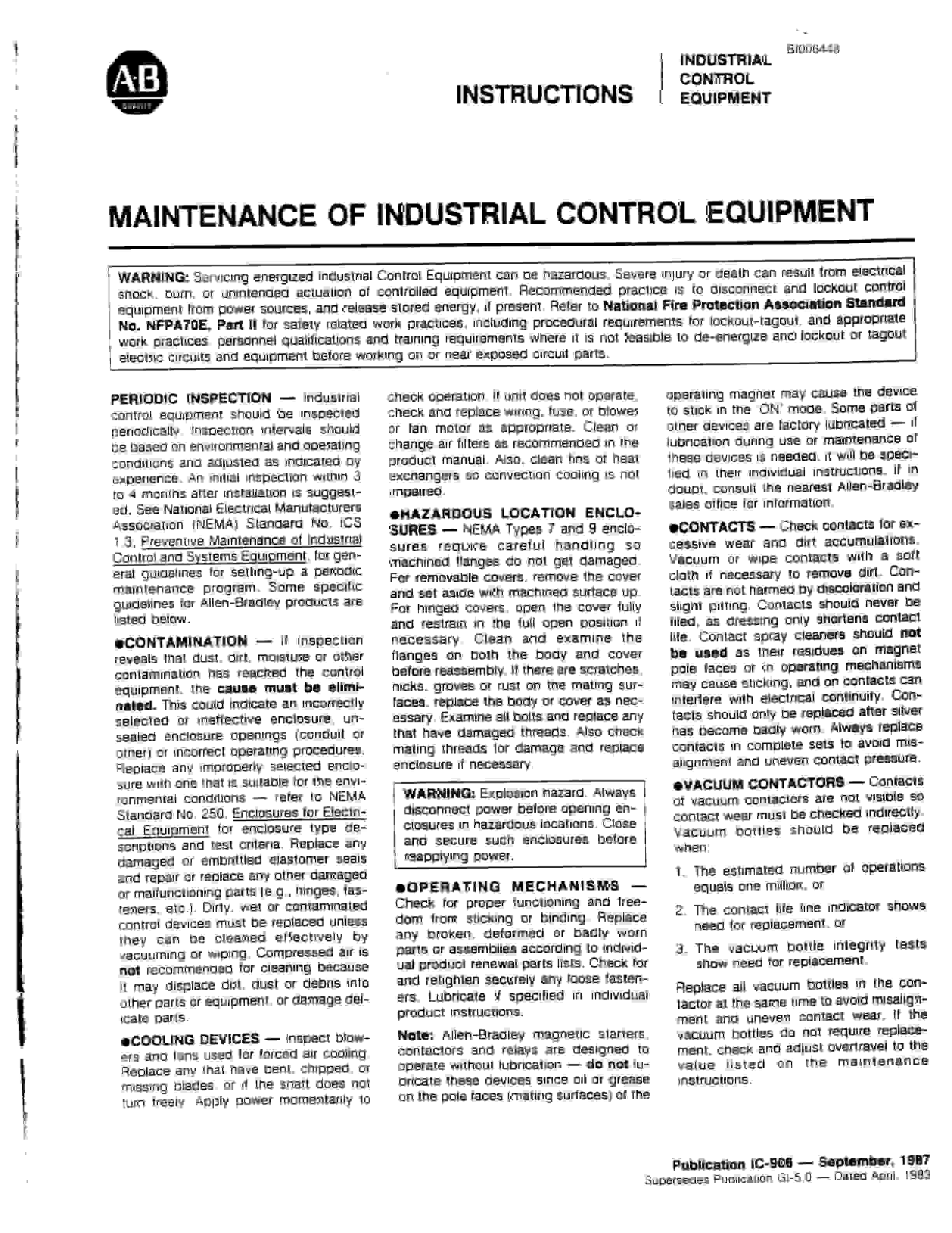 Bucyrus Marion 301-M Mining Shovel Technical Manual BI006448-2