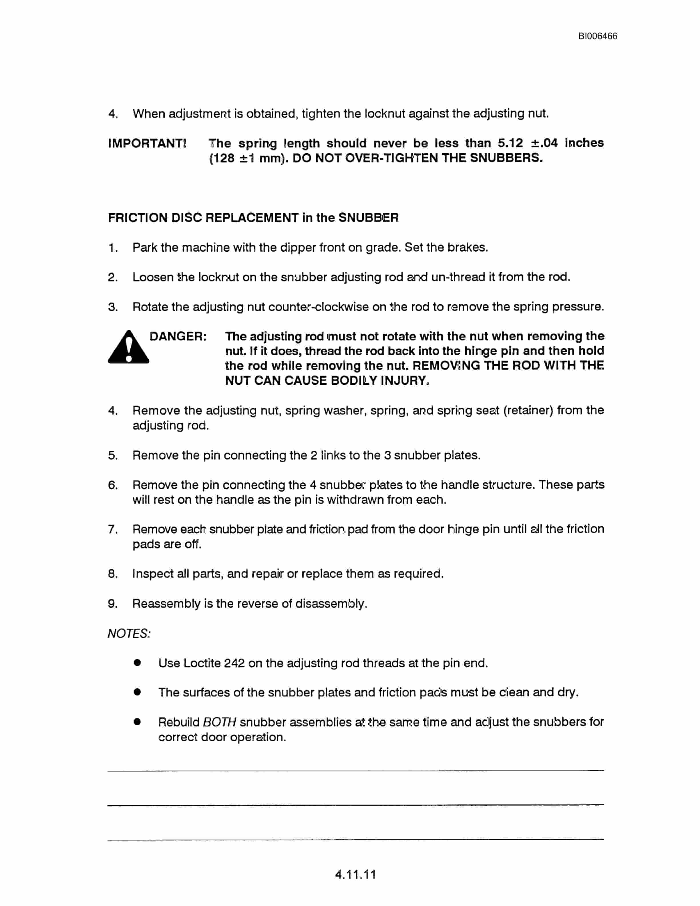 Bucyrus Marion 301-M Mining Shovel Technical Manual BI006466-2