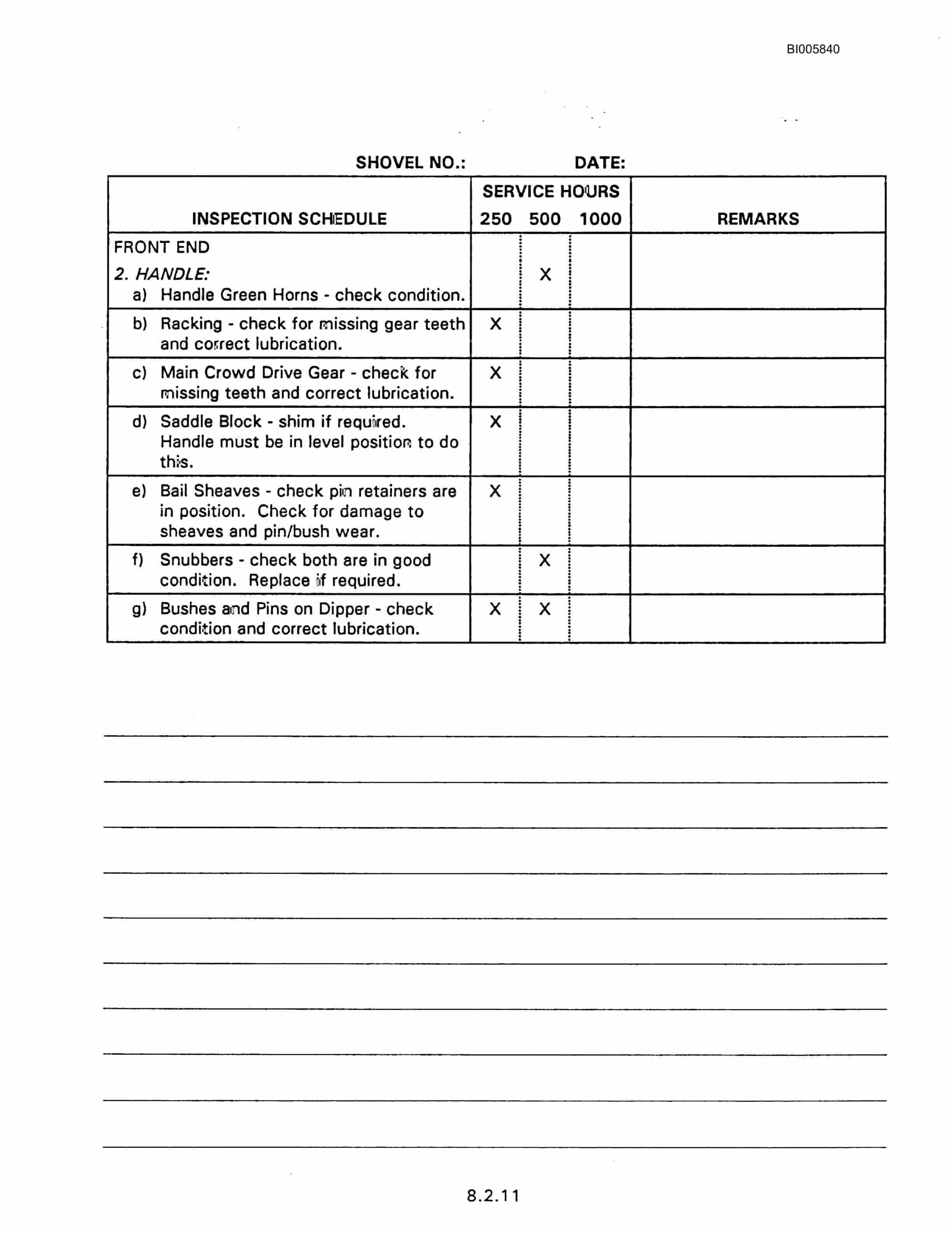 Bucyrus Marion 301M Mining Shovel Technical Manual BI005840-5