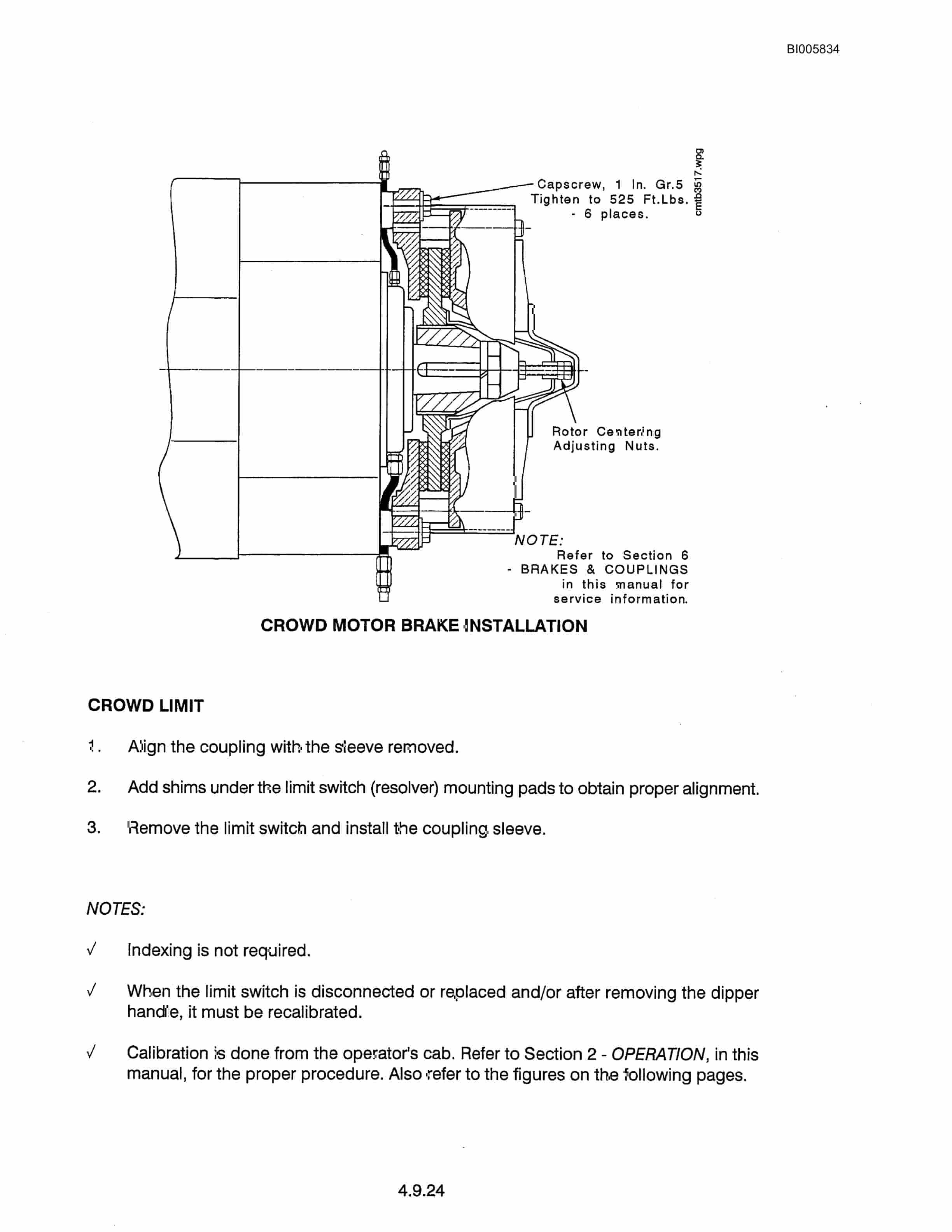 Bucyrus Marion 351M Mining Shovel Technical Manual BI005834-2