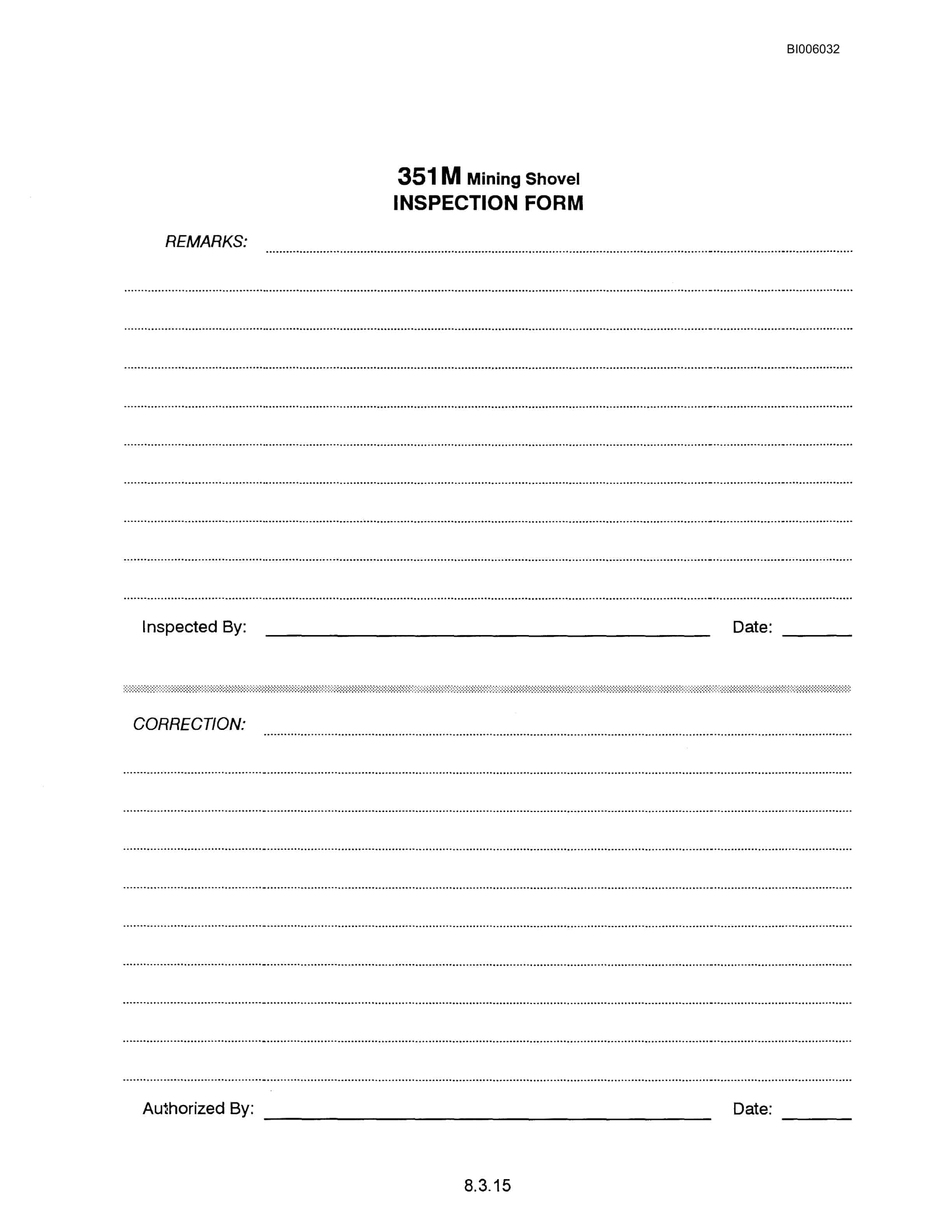 Bucyrus Marion 351M Mining Shovel Technical Manual BI006032-5