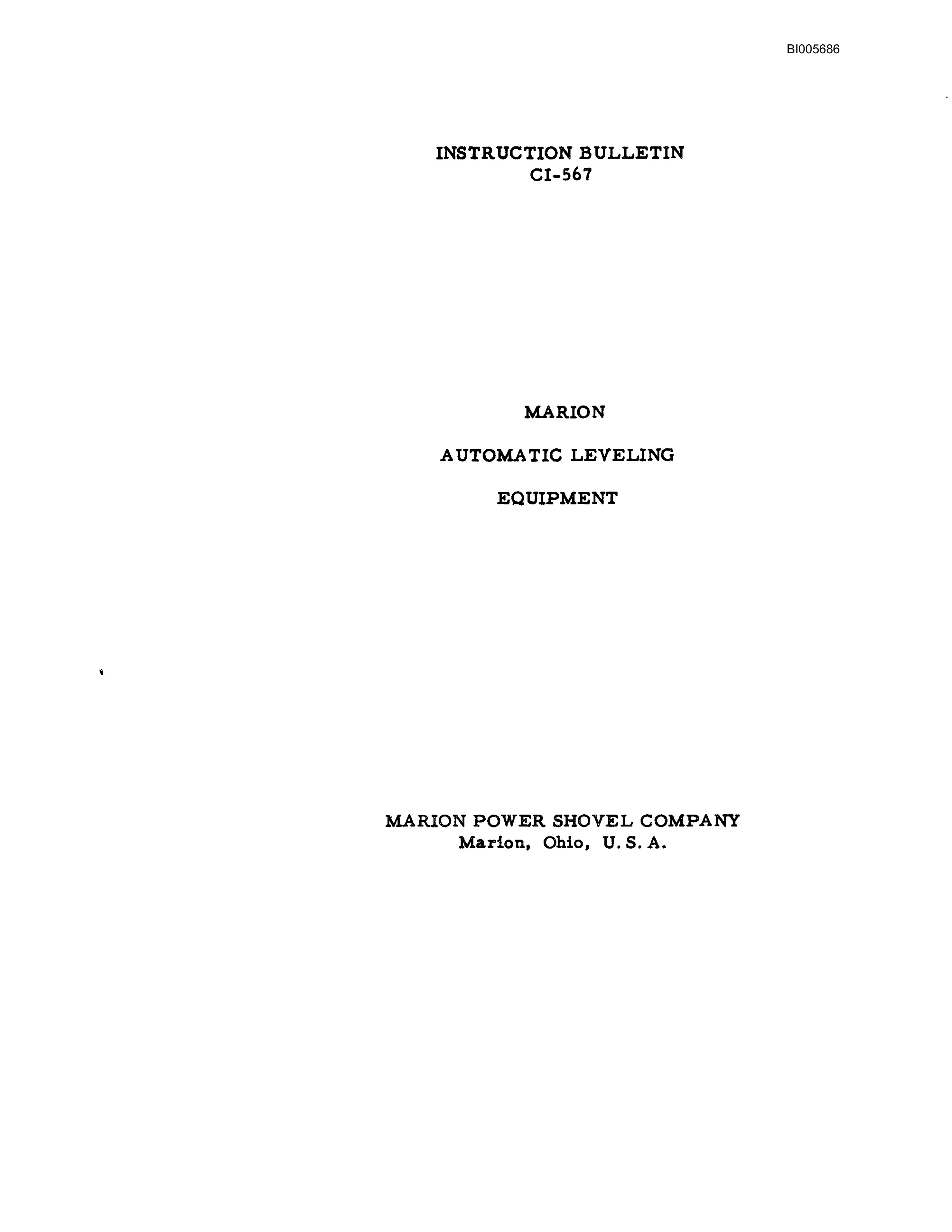 Bucyrus Marion 5561 Technical Manual BI005686-5