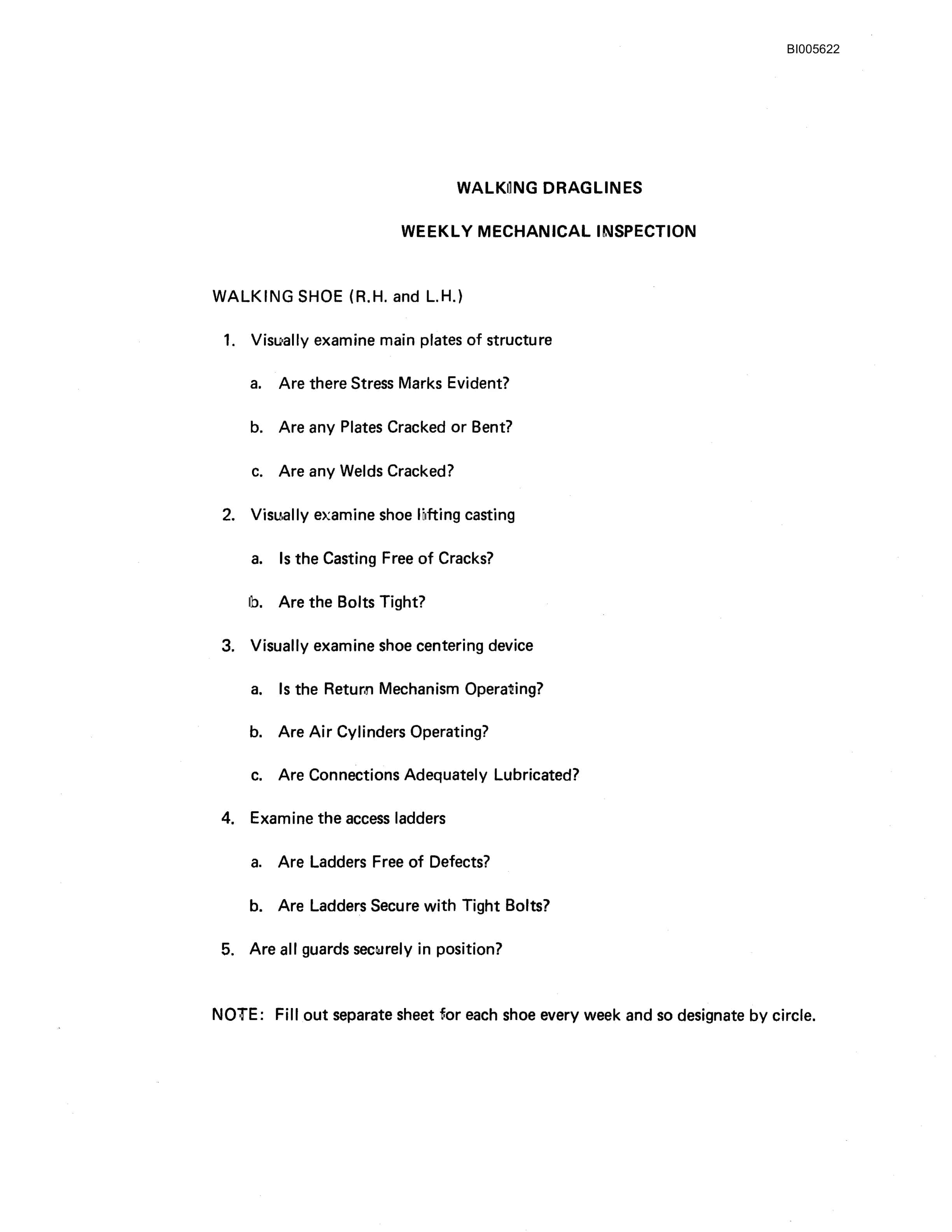 Bucyrus Marion 7450 Walking Dragline Technical Manual BI005622-5
