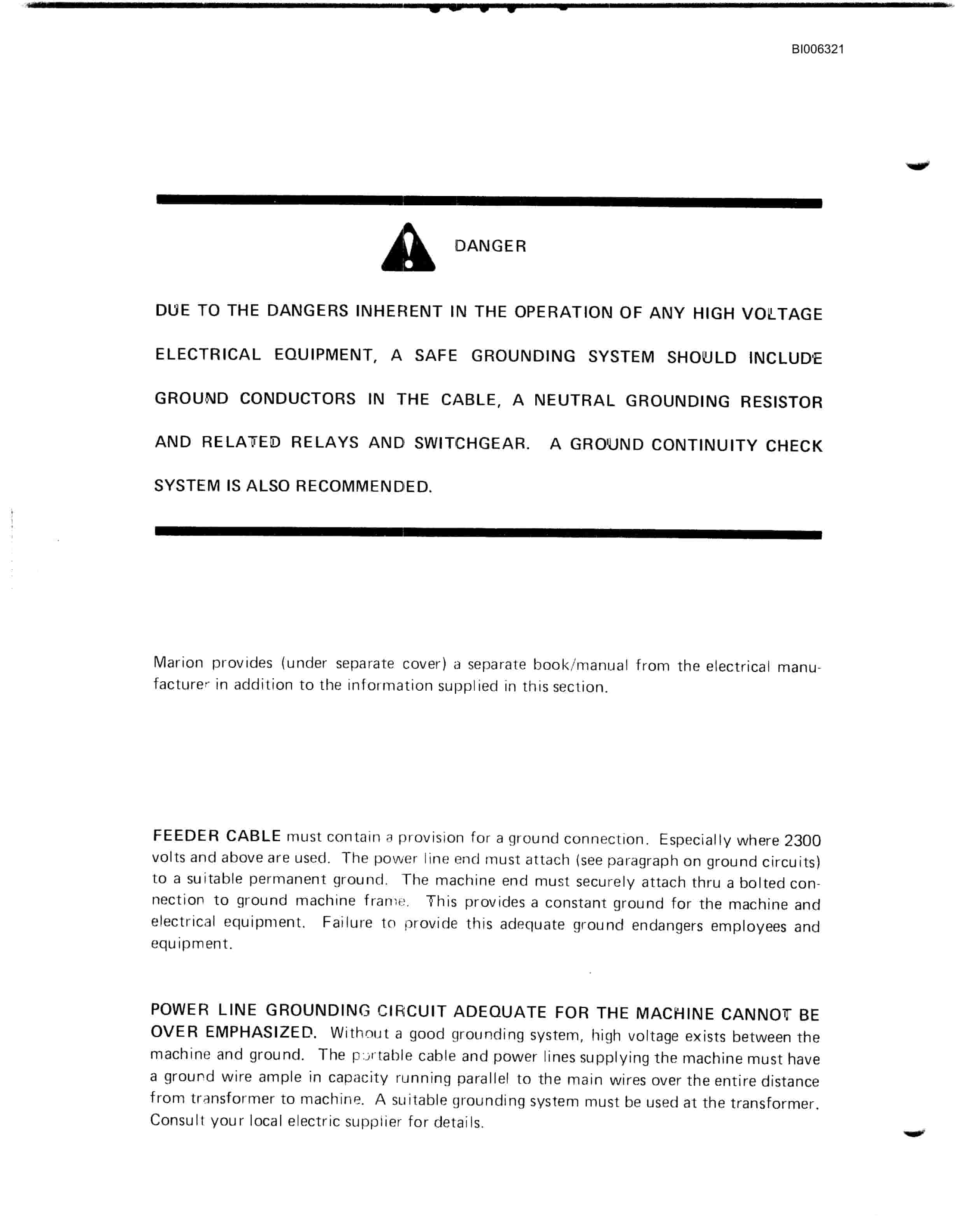 Bucyrus Marion 7500 Walking Dragline Technical Manual BI006321-2