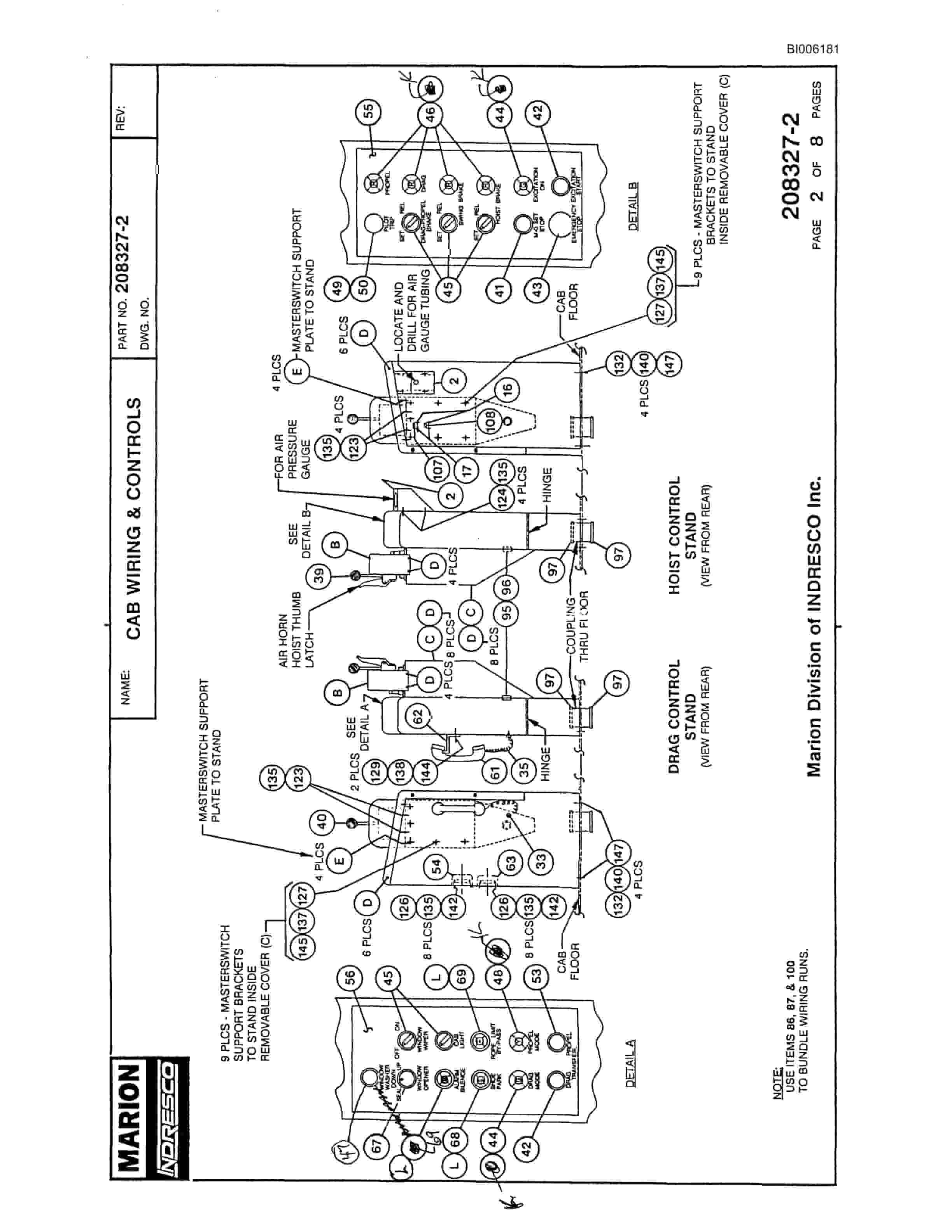 Bucyrus Marion 7820 Walking Dragline Parts Catalog BI006181-3