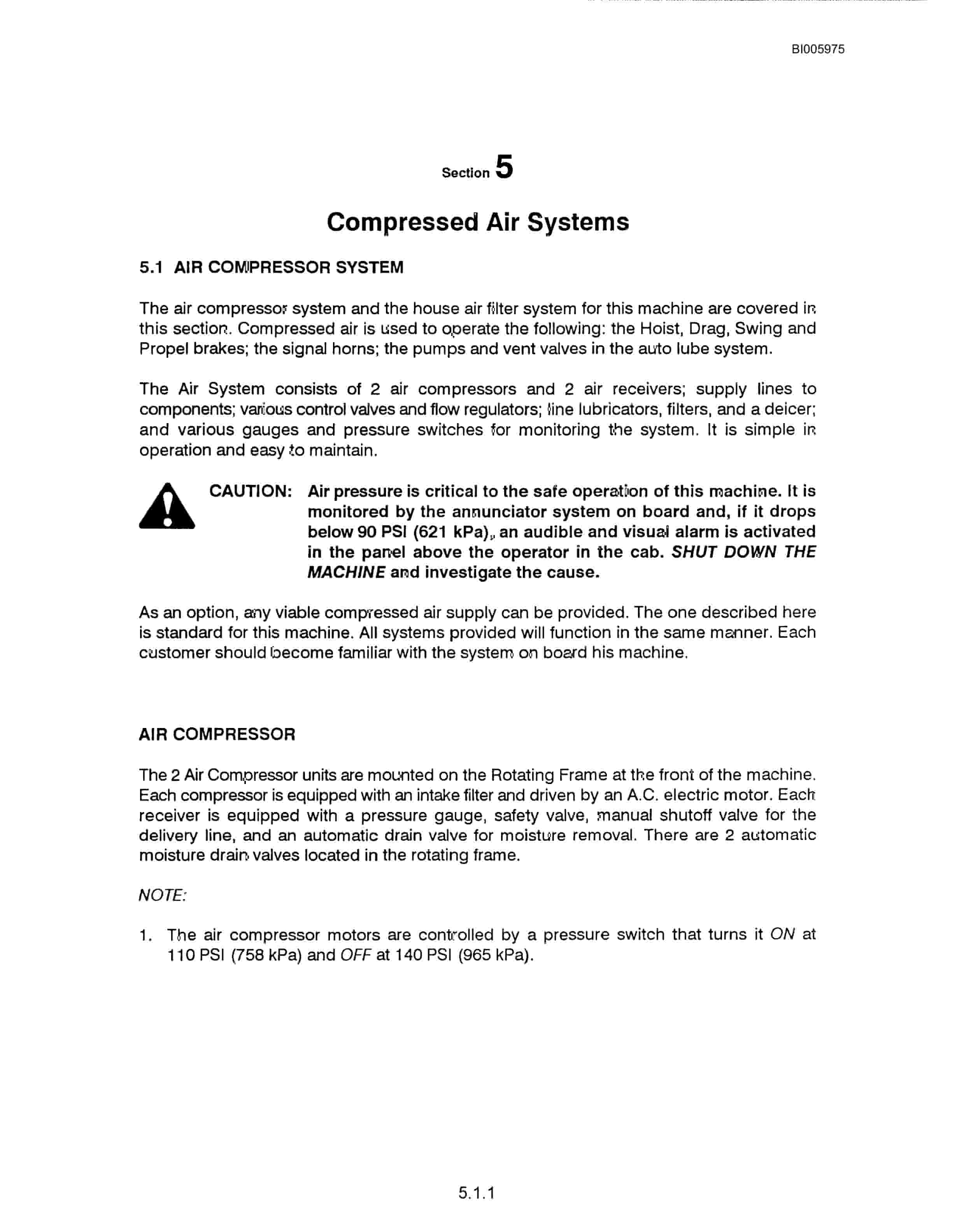 Bucyrus Marion 7820 Walking Dragline Technical Manual BI005975-2