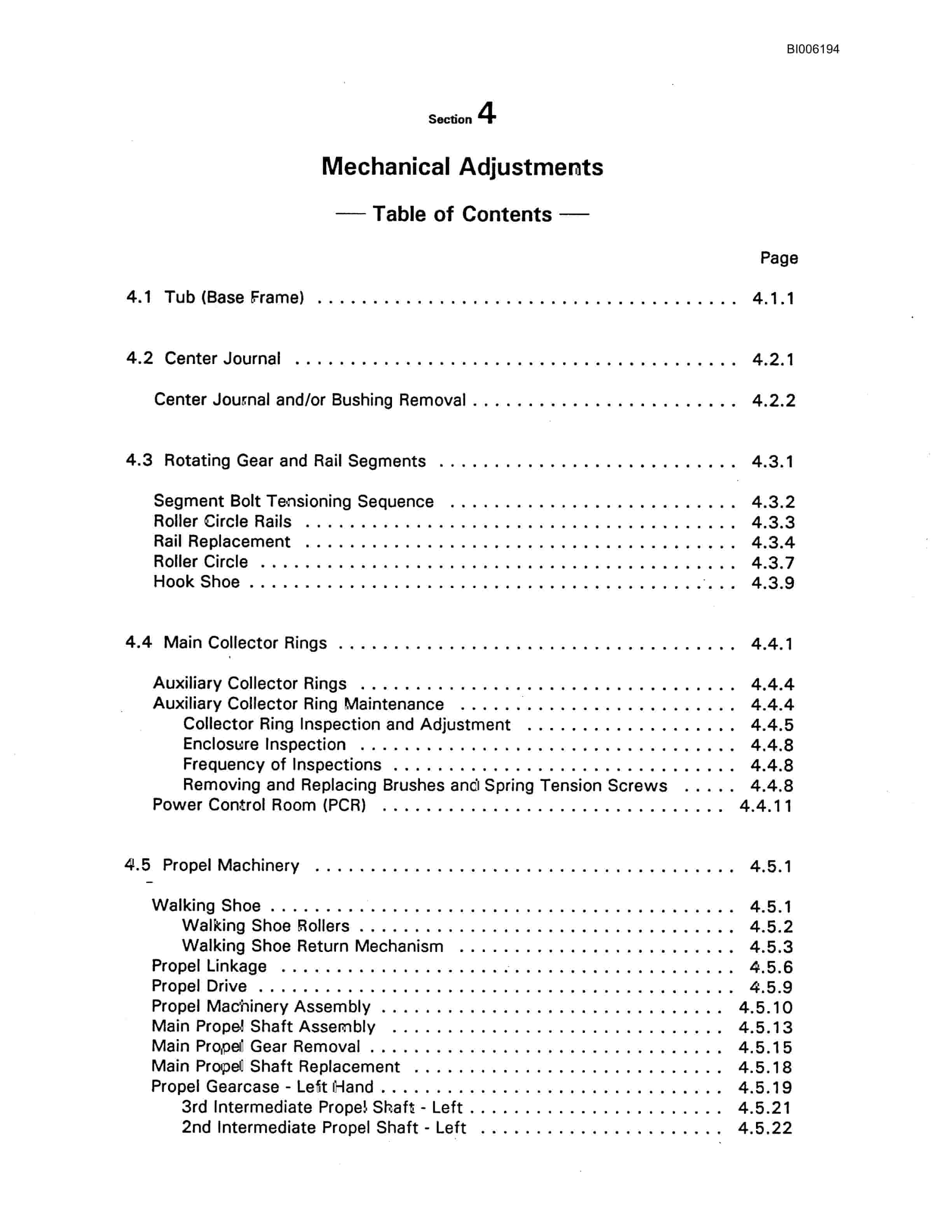 Bucyrus Marion 7820 Walking Dragline Technical Manual BI006194-2