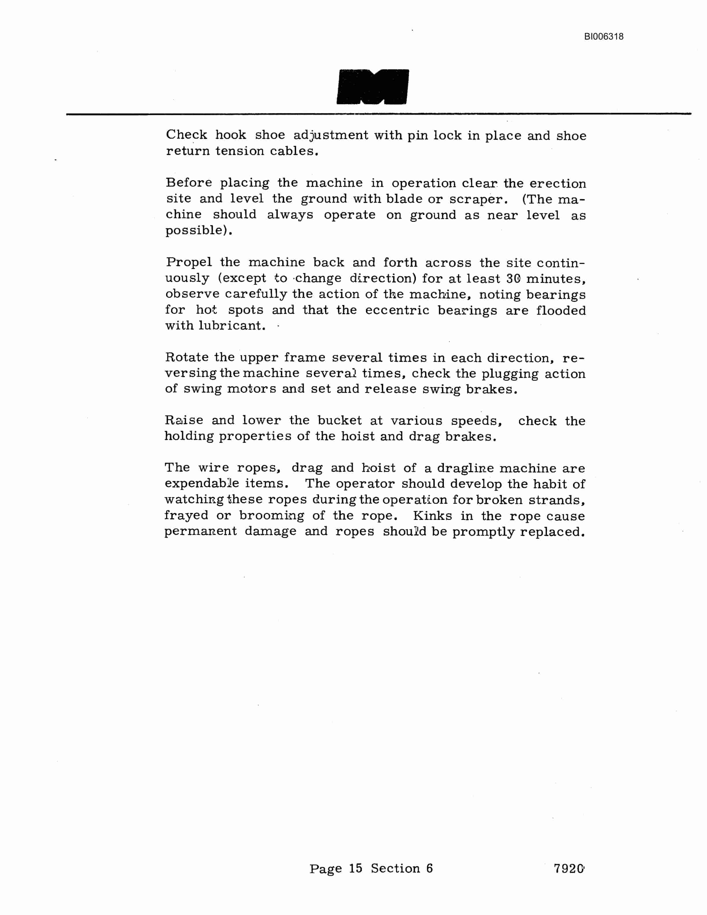 Bucyrus Marion 7920 Walking Dragline Technical Manual BI006318-4