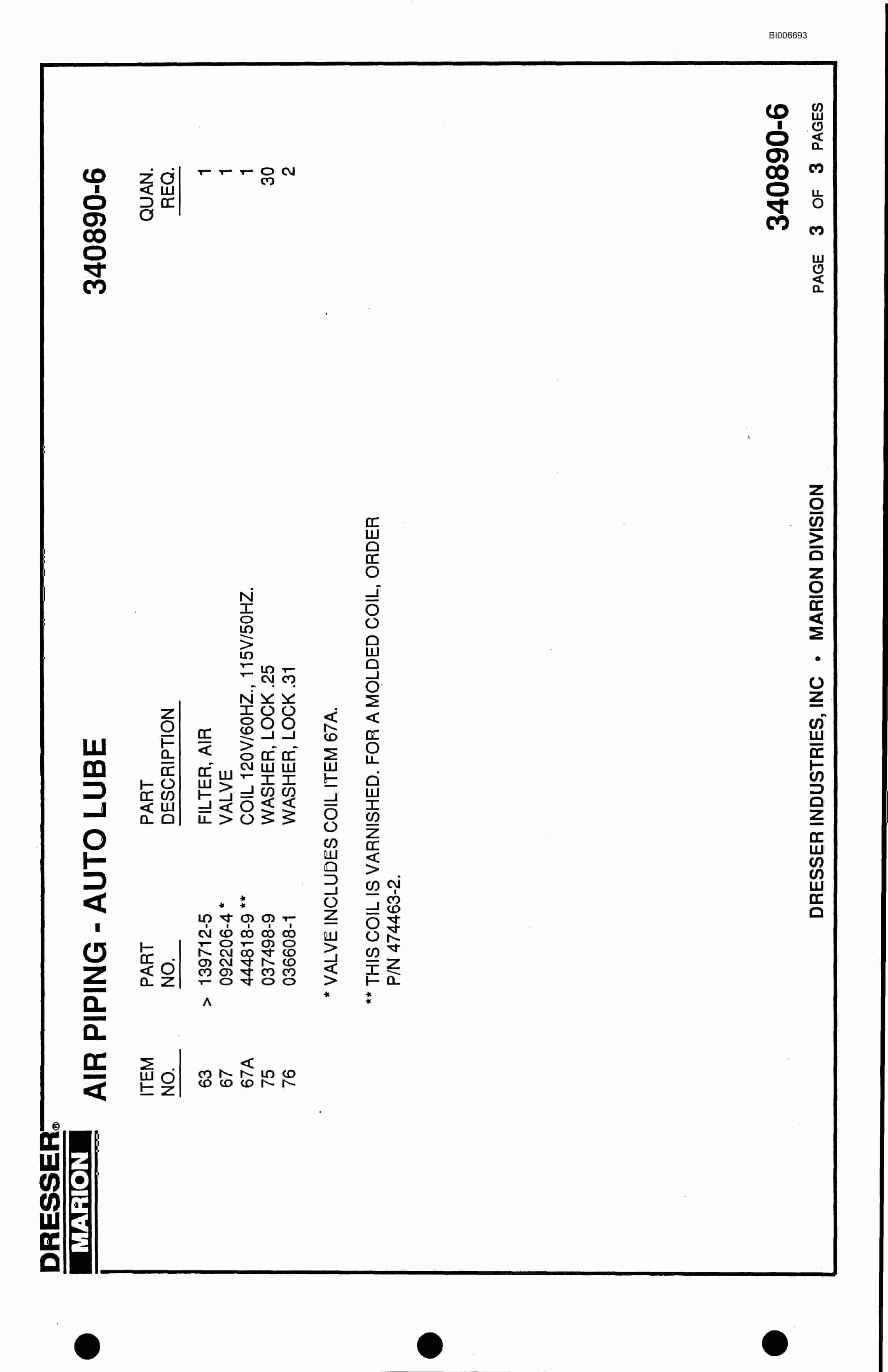 Bucyrus Marion 8050 Parts Catalog BI006693-4