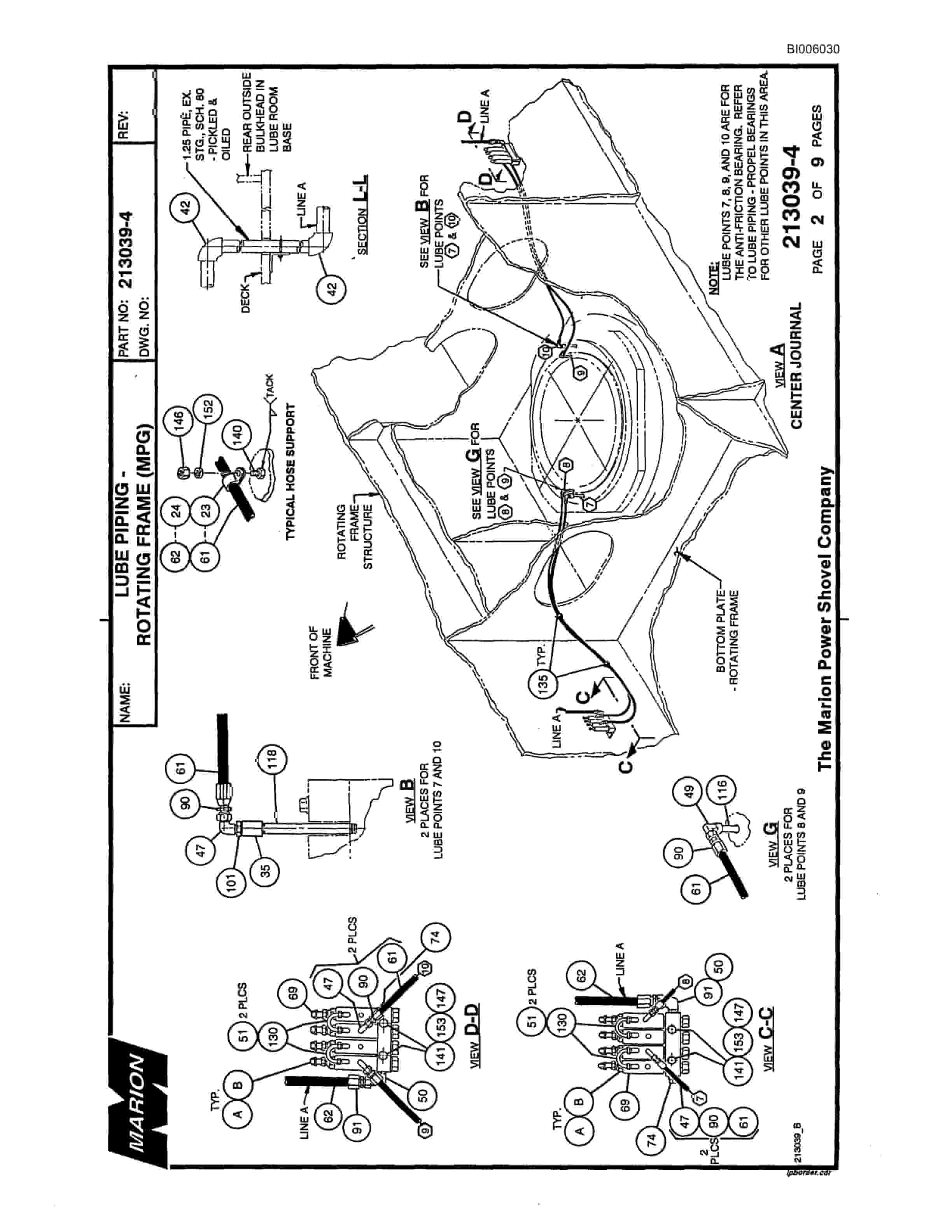 Bucyrus Marion 8200 Walking Dragline Parts Catalog BI006030-2