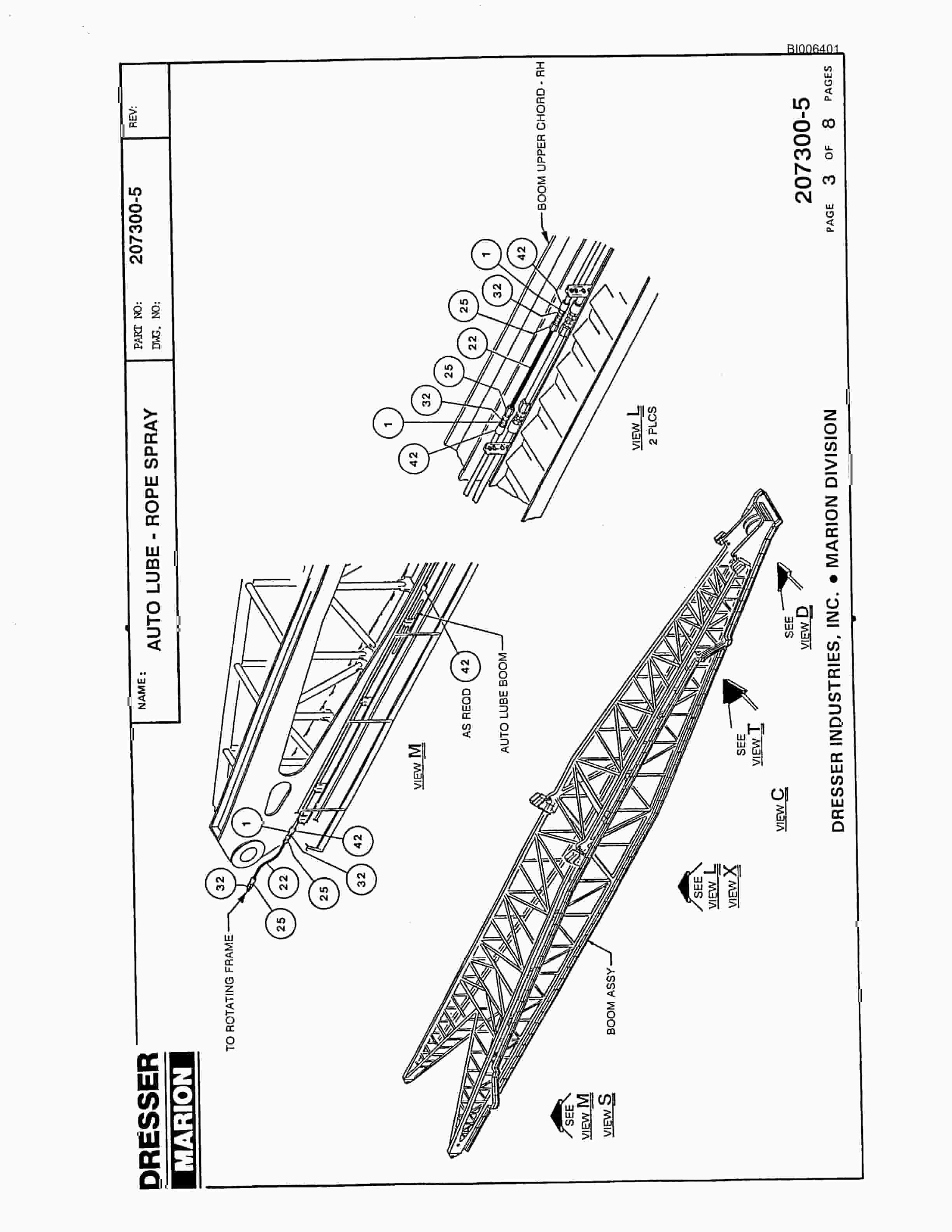 Bucyrus Marion 8200 Walking Dragline Parts Catalog BI006401-2