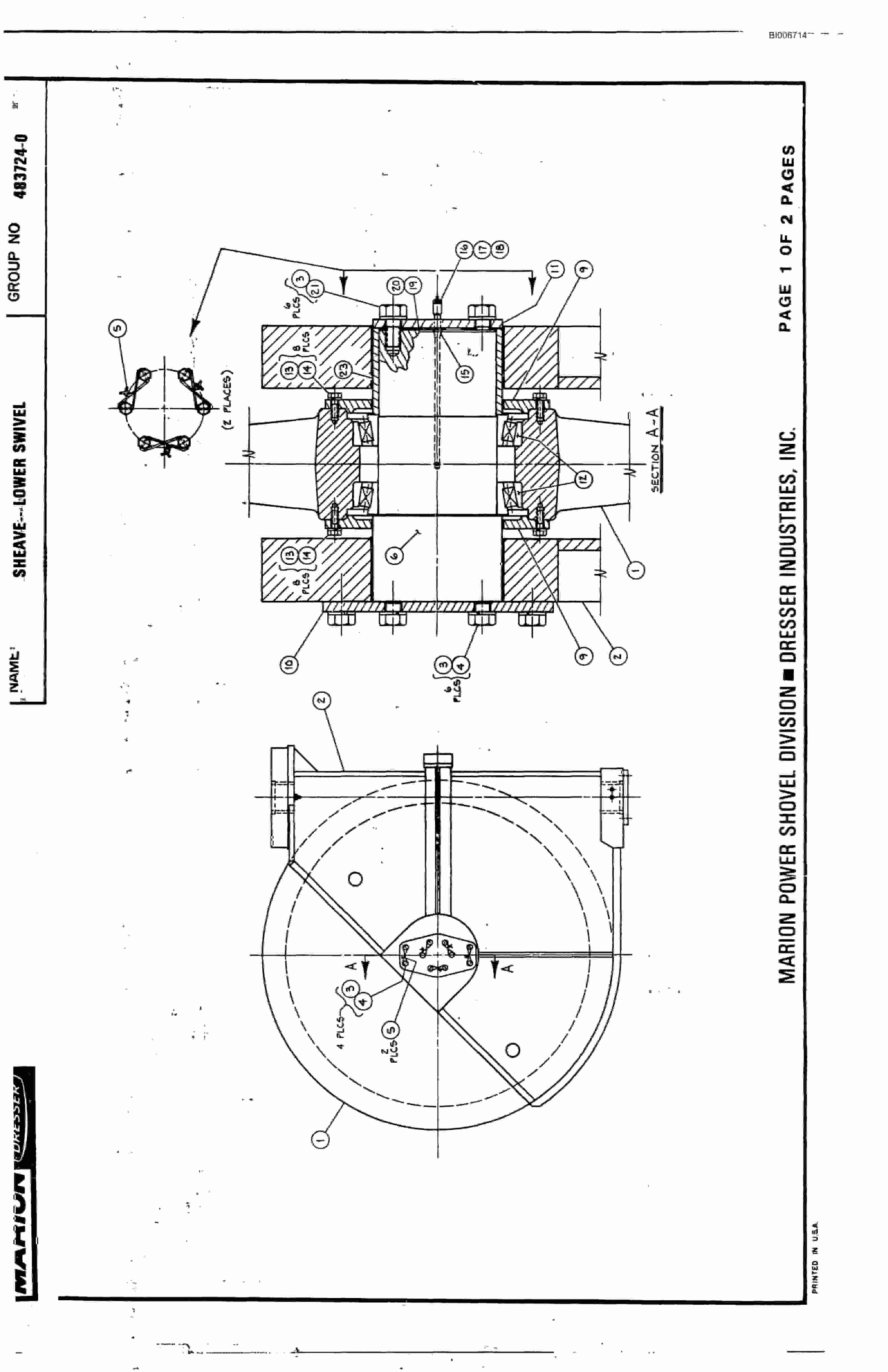 Bucyrus Marion 8200 Walking Dragline Parts Catalog BI006714-4