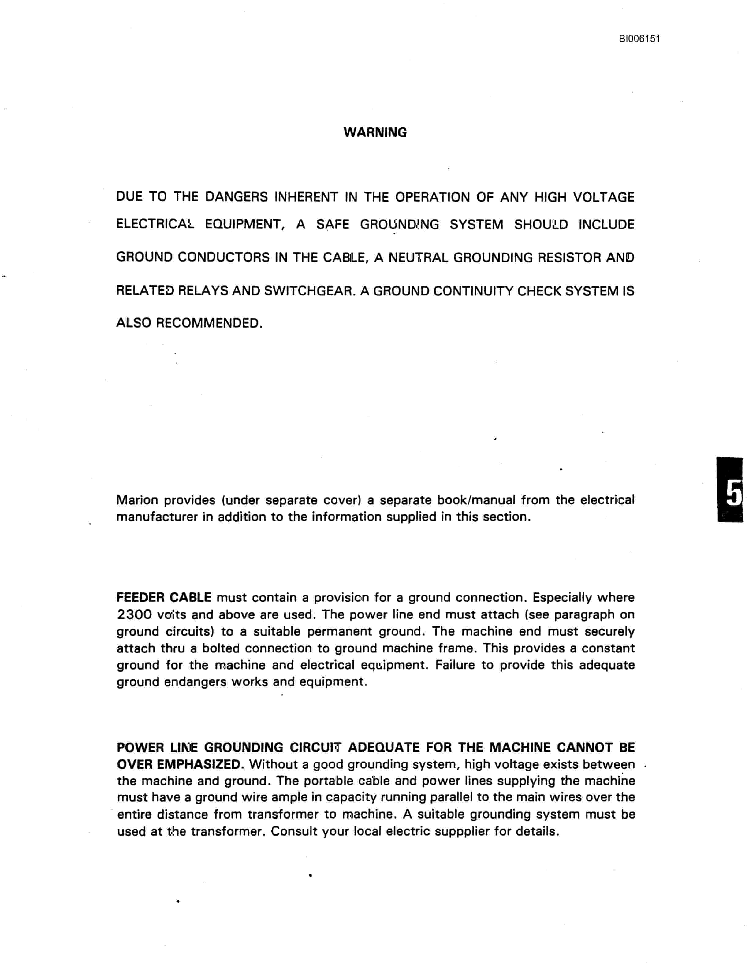 Bucyrus Marion 8200 Walking Dragline Technical Manual BI006151-2