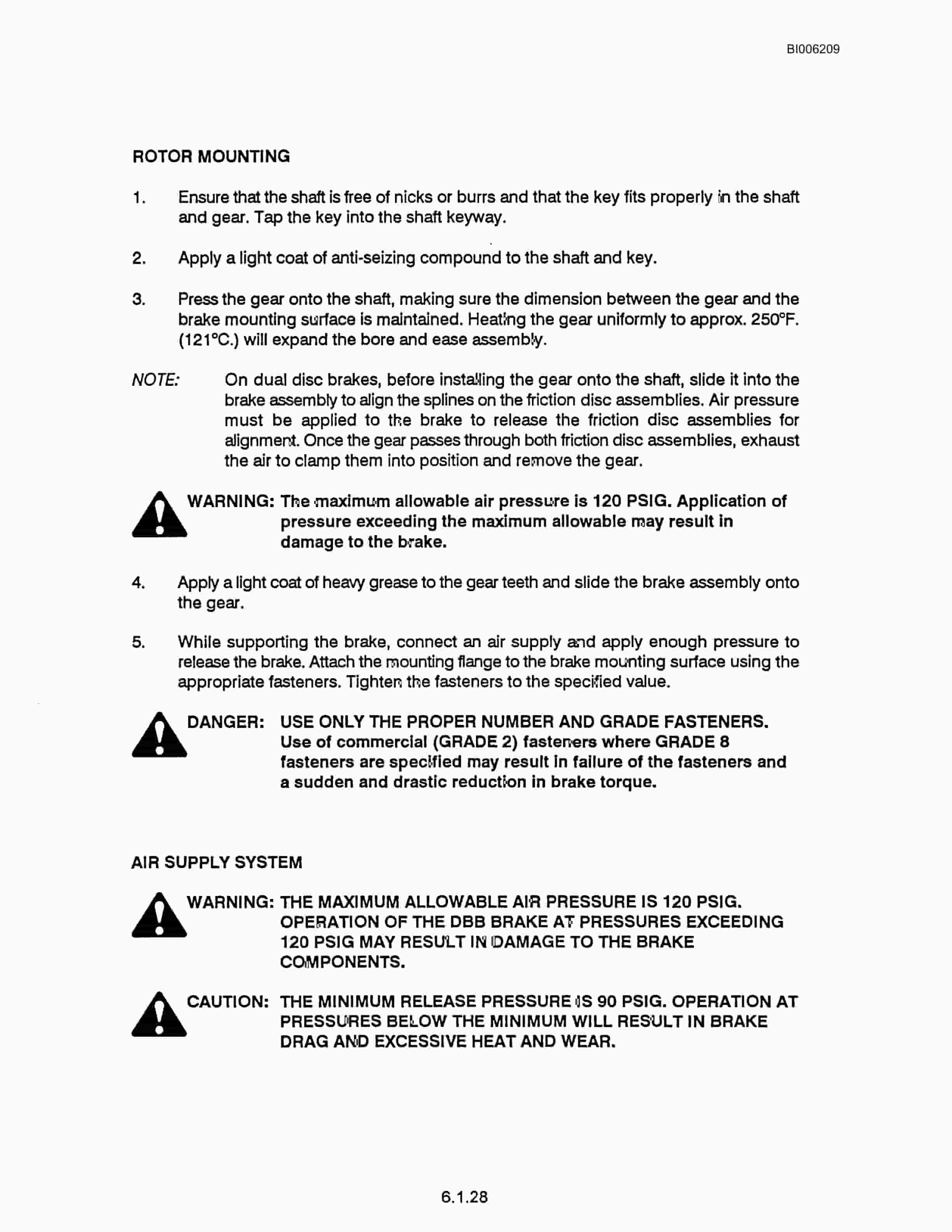 Bucyrus Marion 8200 Walking Dragline Technical Manual BI006209-3