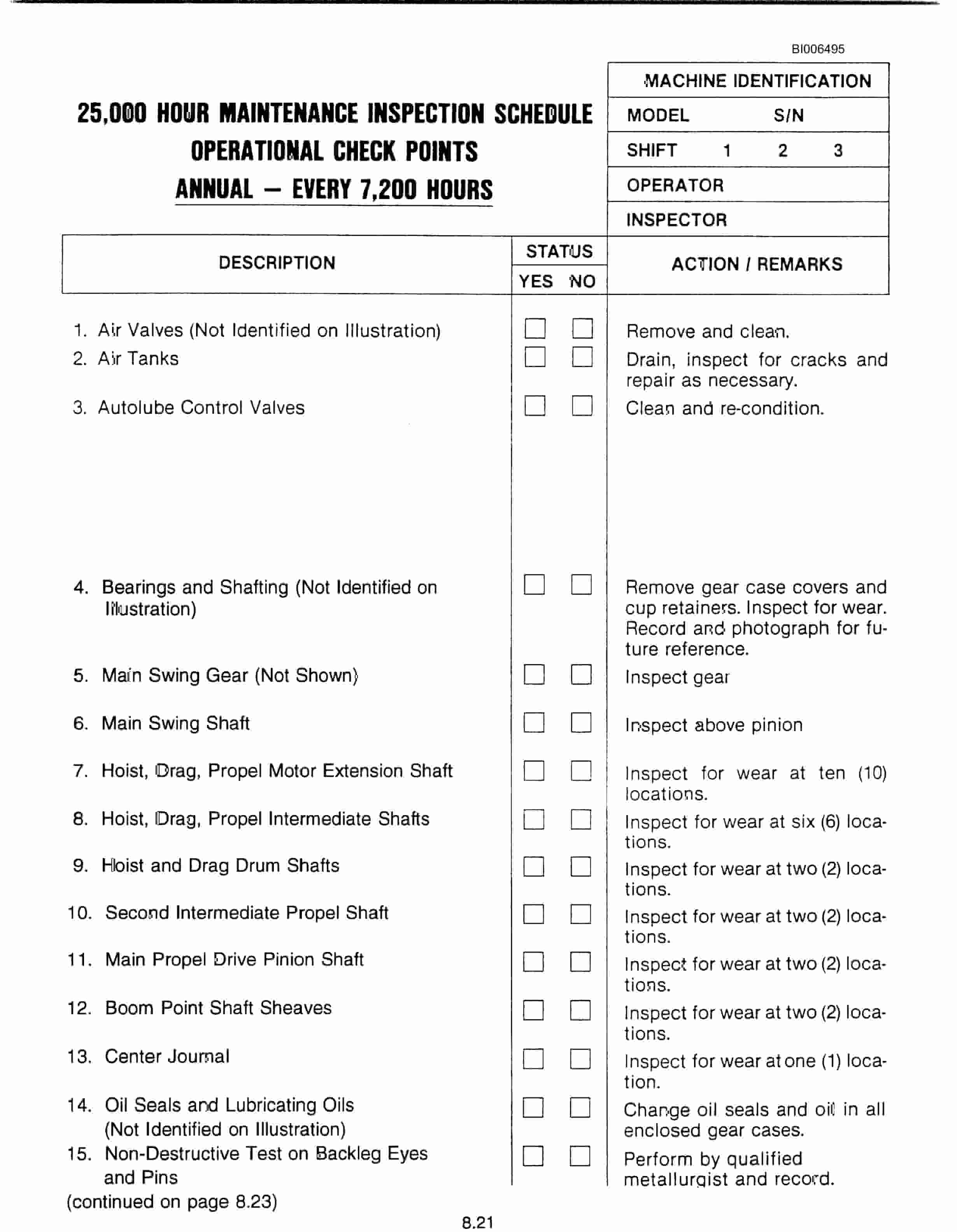 Bucyrus Marion 8200 Walking Dragline Technical Manual BI006495-4
