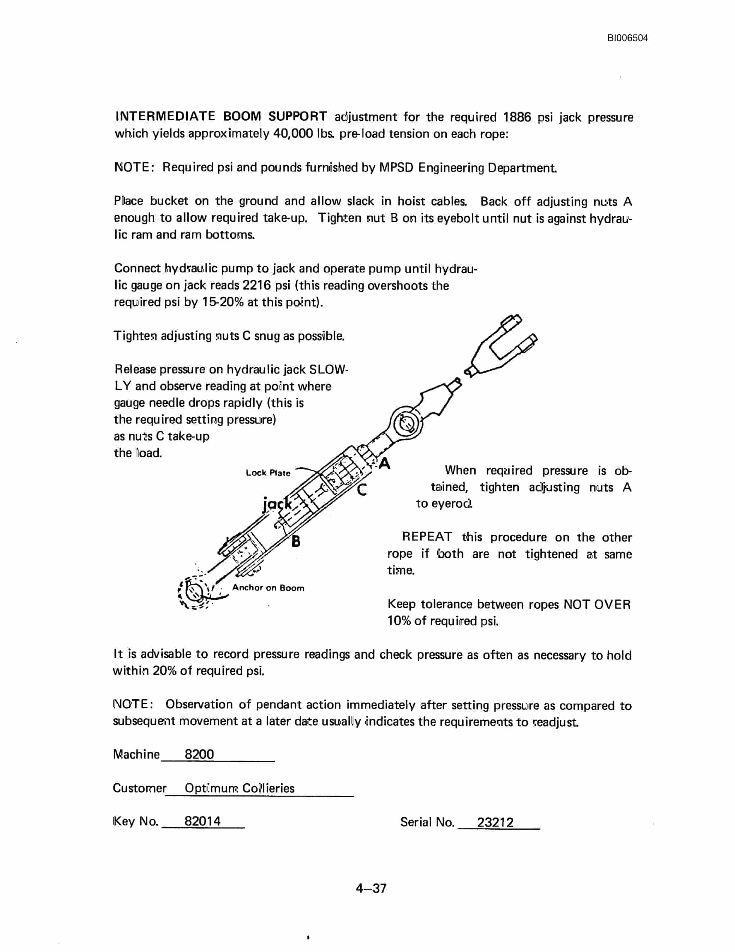 Bucyrus Marion 8200 Walking Dragline Technical Manual BI006504-3