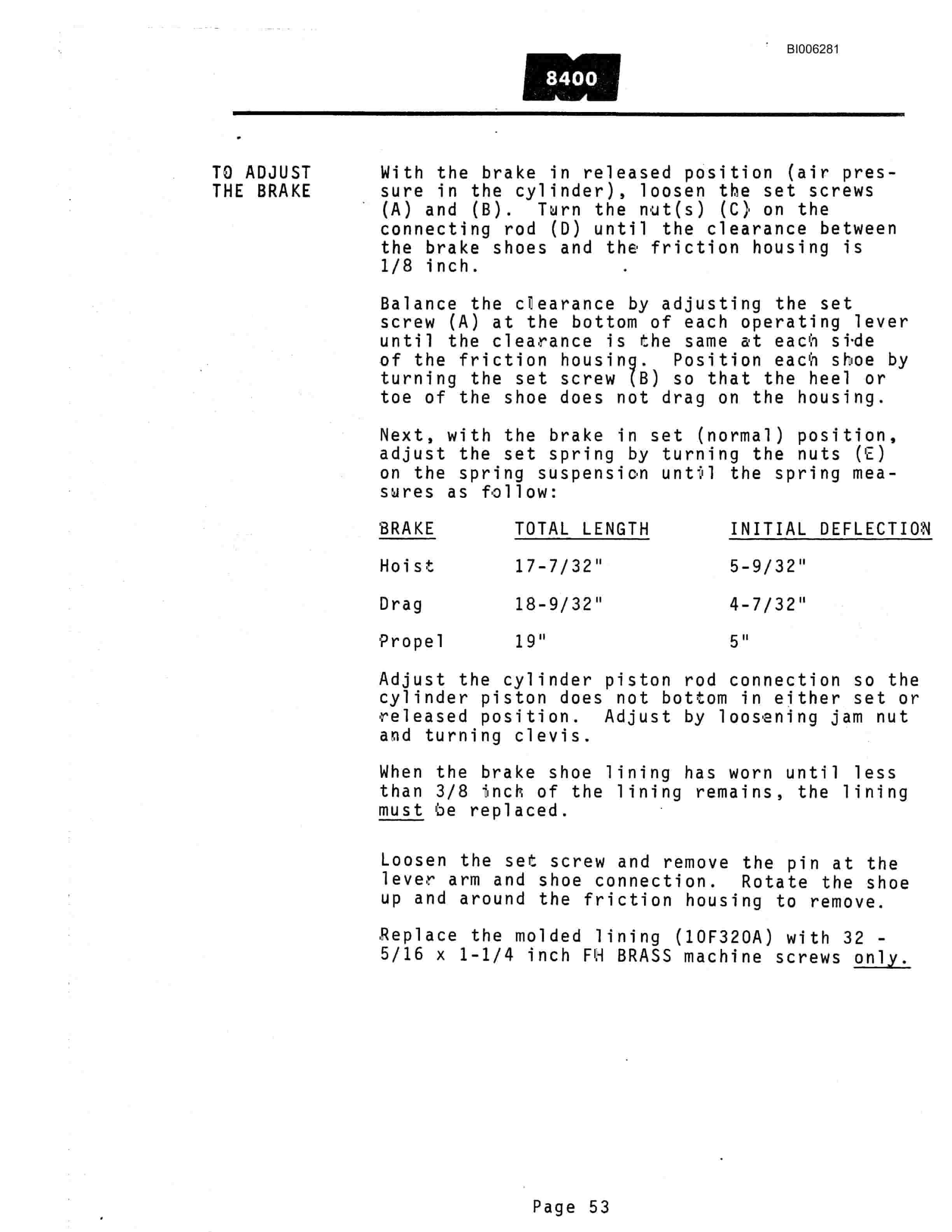 Bucyrus Marion 8400 Walking Dragline Technical Manual BI006281-3