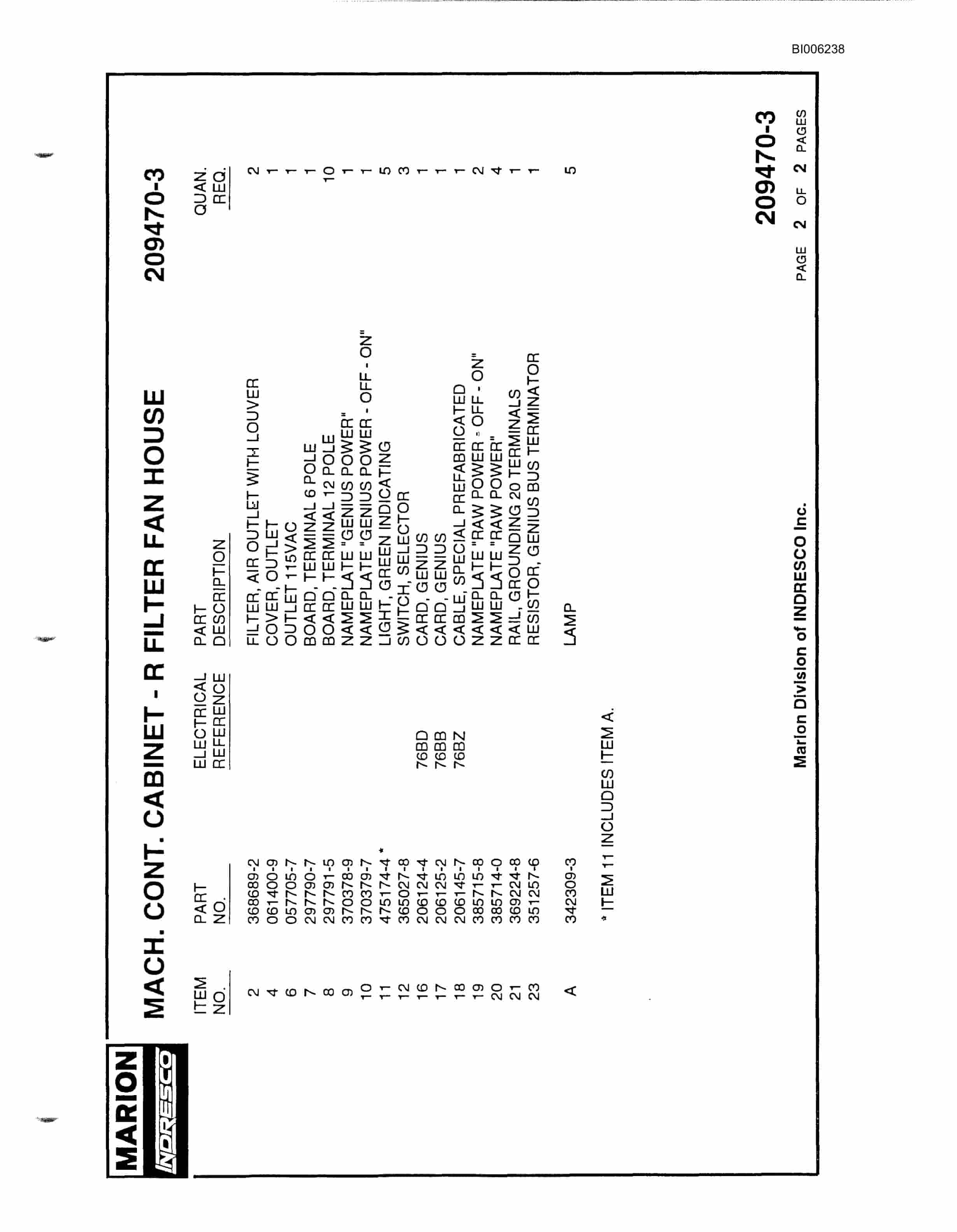 Bucyrus Marion 8750 Walking Dragline Parts Catalog BI006238-2