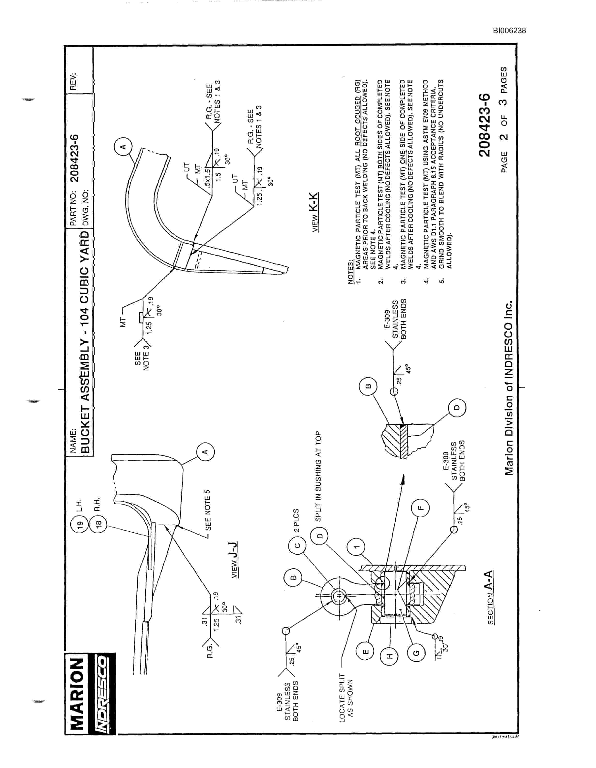 Bucyrus Marion 8750 Walking Dragline Parts Catalog BI006238-5