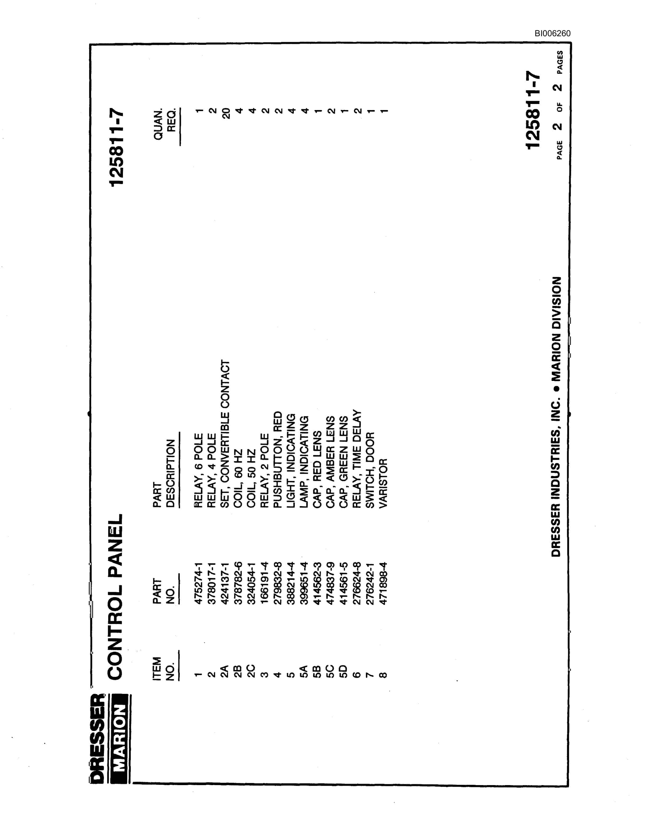 Bucyrus Marion 8750 Walking Dragline Parts Catalog BI006260-4
