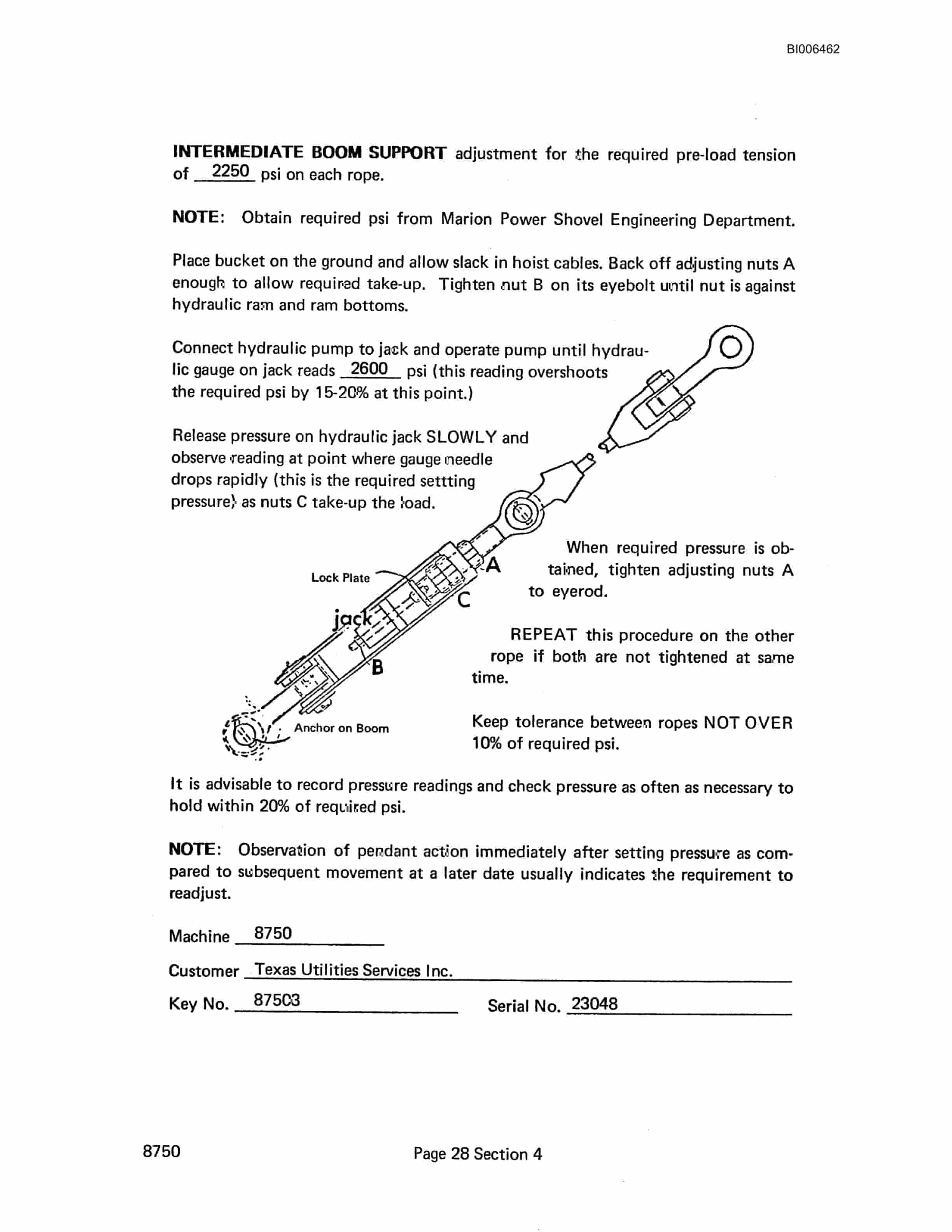 Bucyrus Marion 8750 Walking Dragline Technical Manual BI006462-3