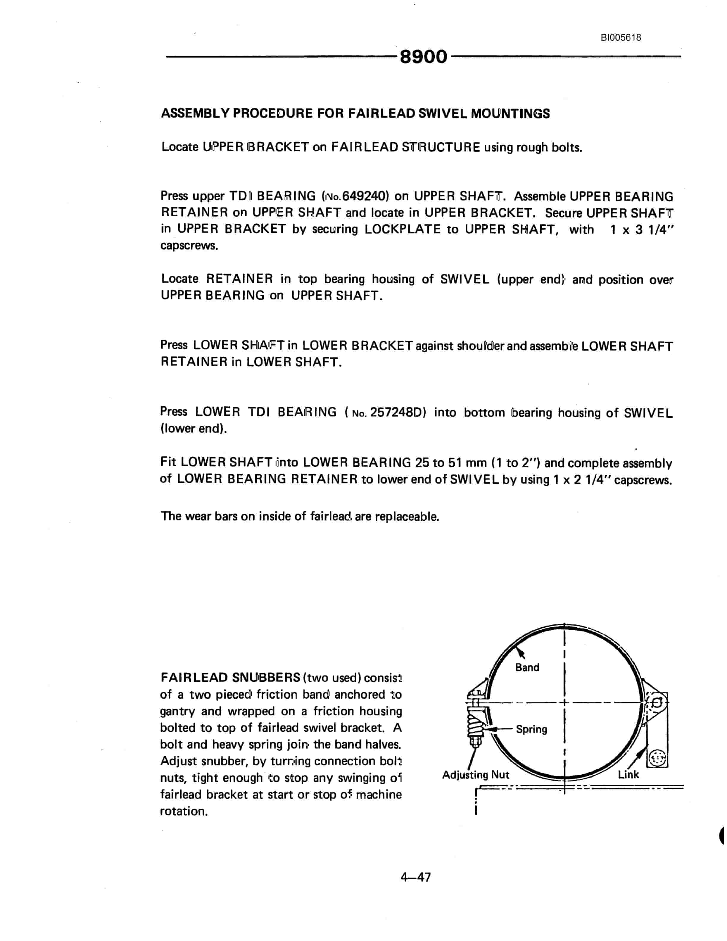 Bucyrus Marion 8900 Power Shovel Technical Manual BI005618-2
