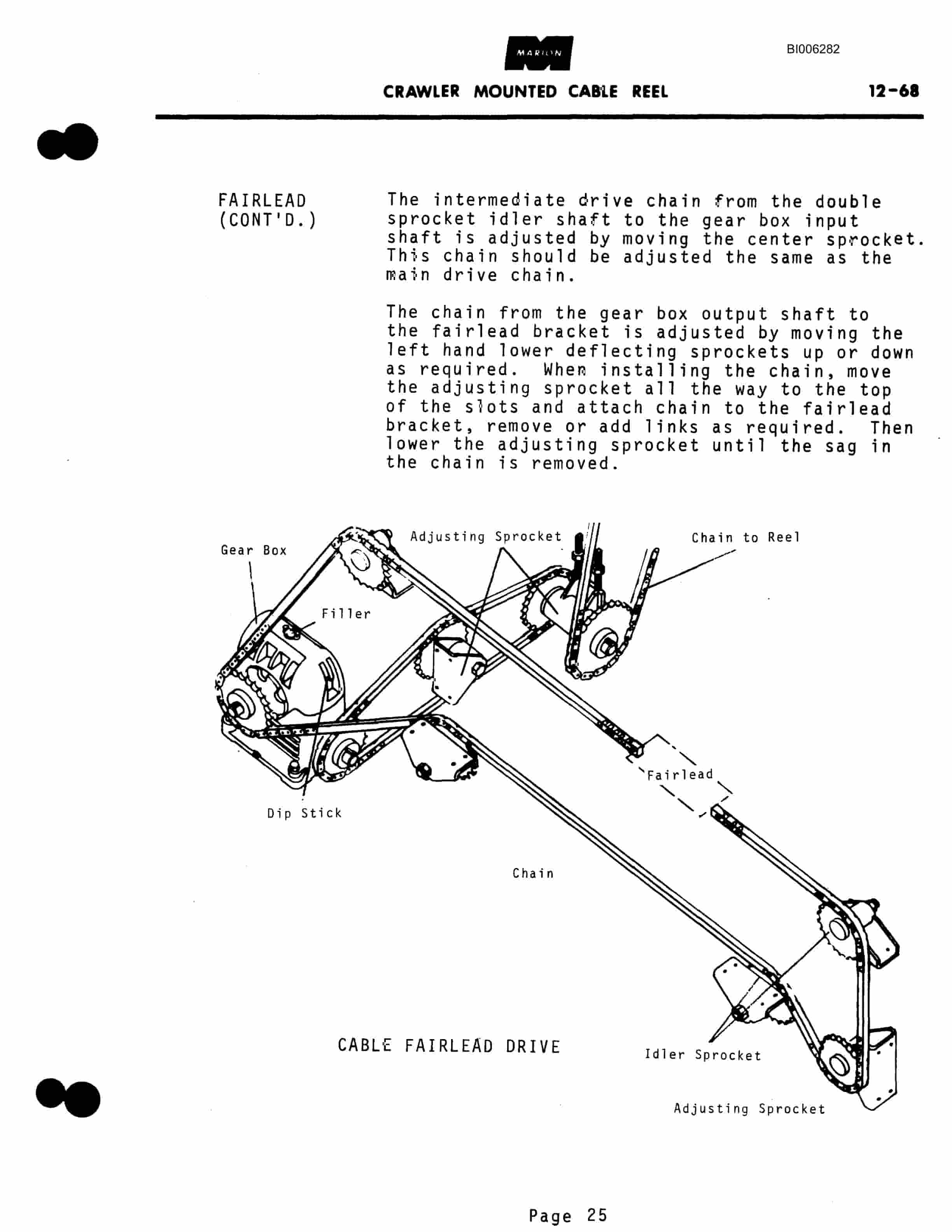 Bucyrus Marion Crawler Mounted Cable Reel Technical Manual BI006282-4