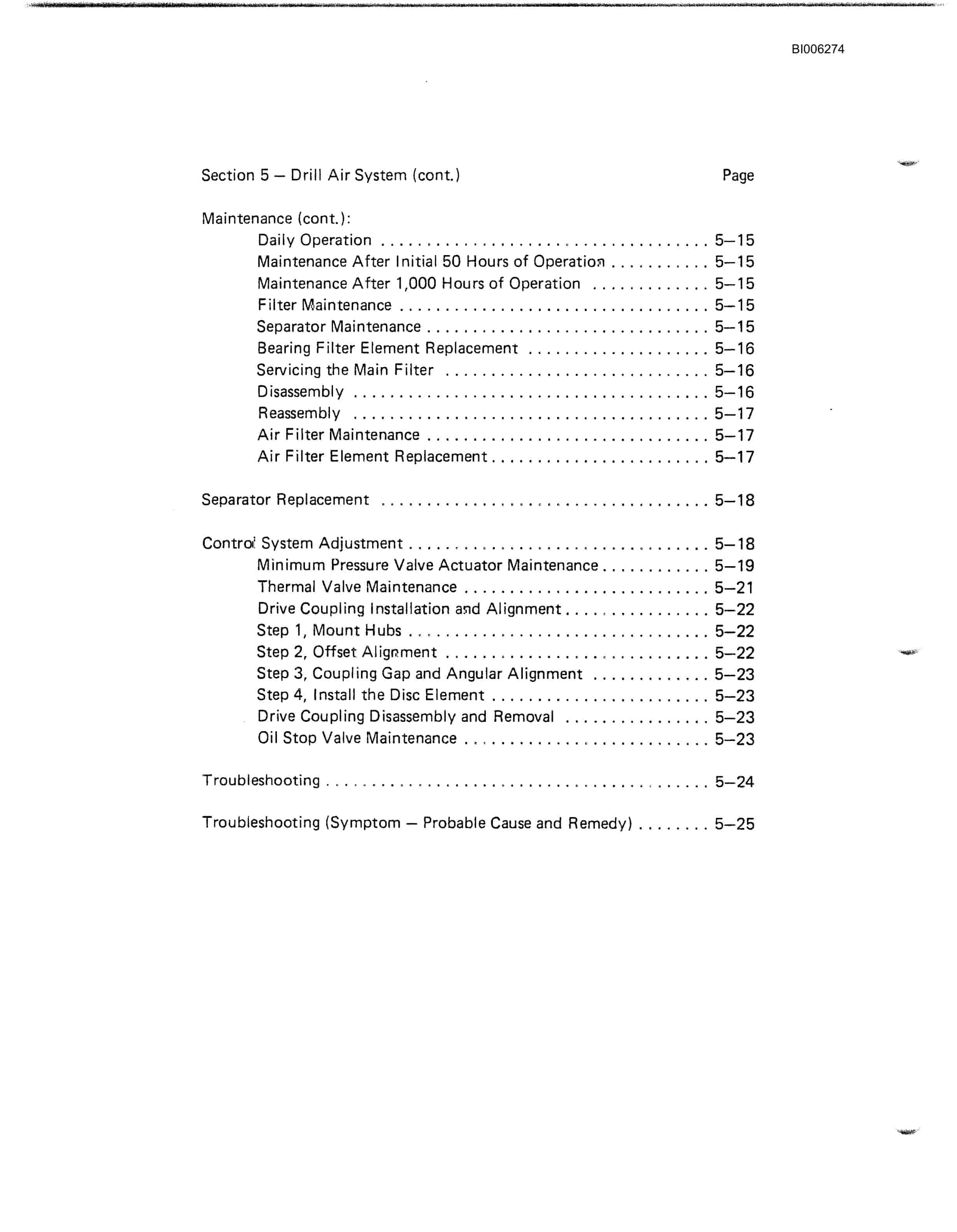 Bucyrus Marion M-4, M-5 Blast Hole Drill Technical Manual BI006274-2