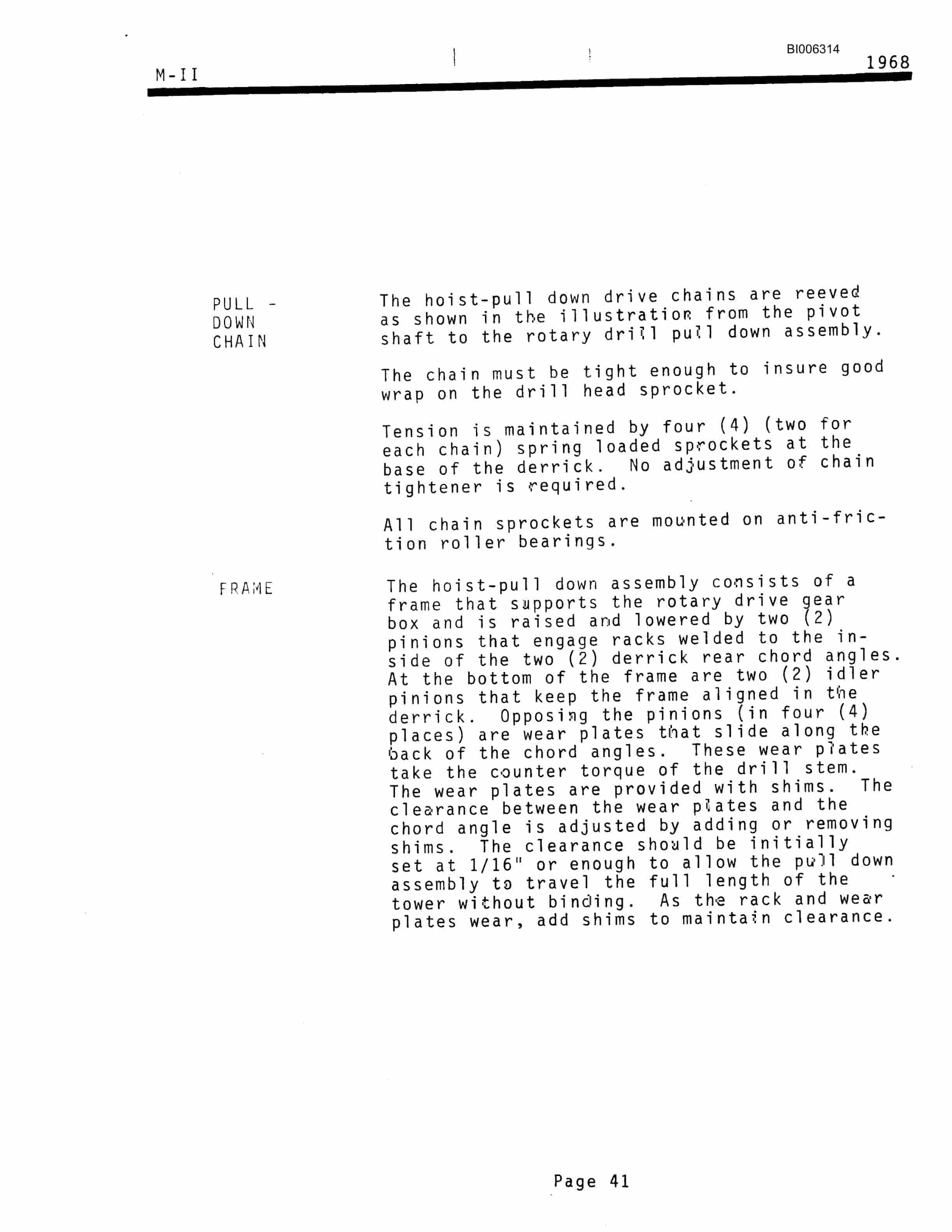 Bucyrus Marion M-II Rotary Drill Technical Manual BI006314-2