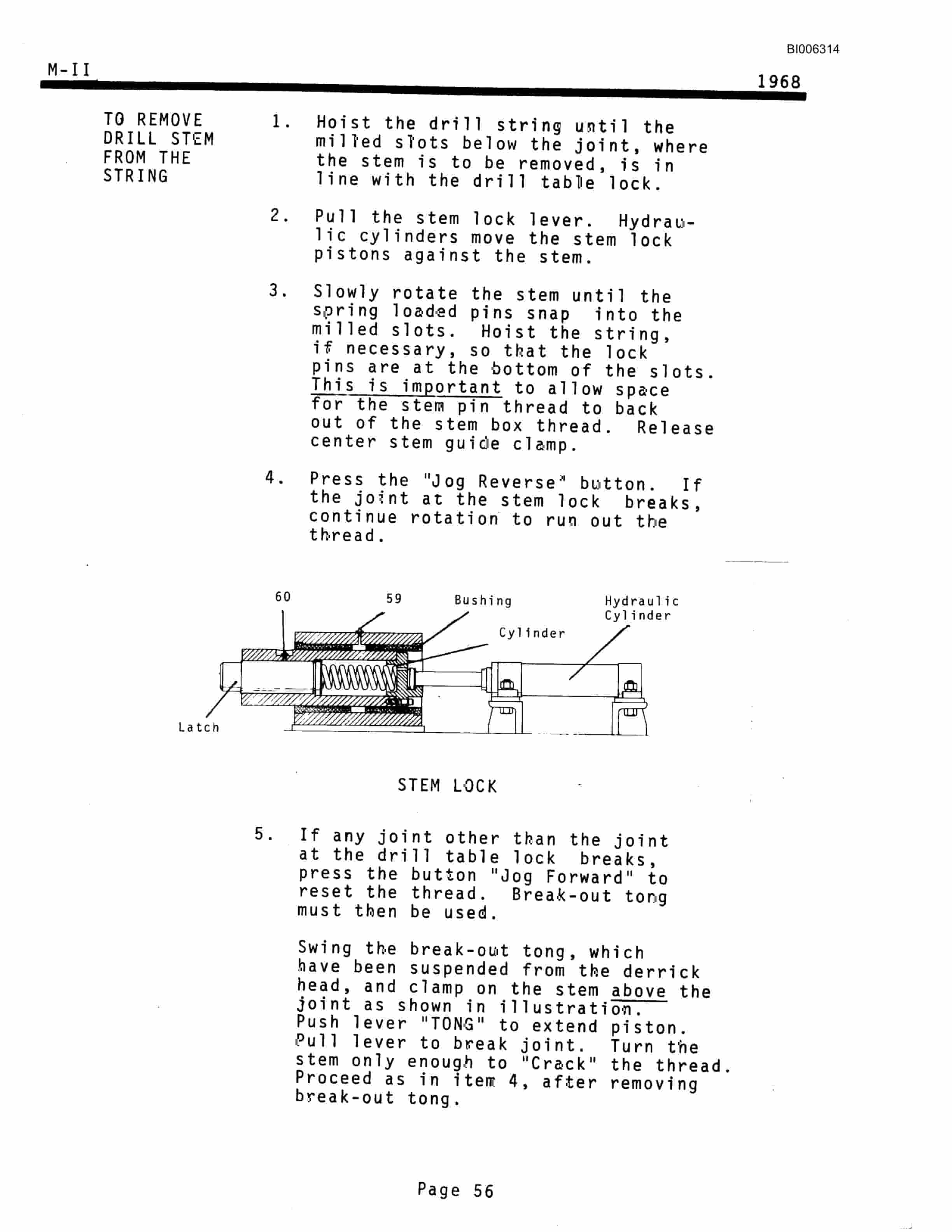 Bucyrus Marion M-II Rotary Drill Technical Manual BI006314-3