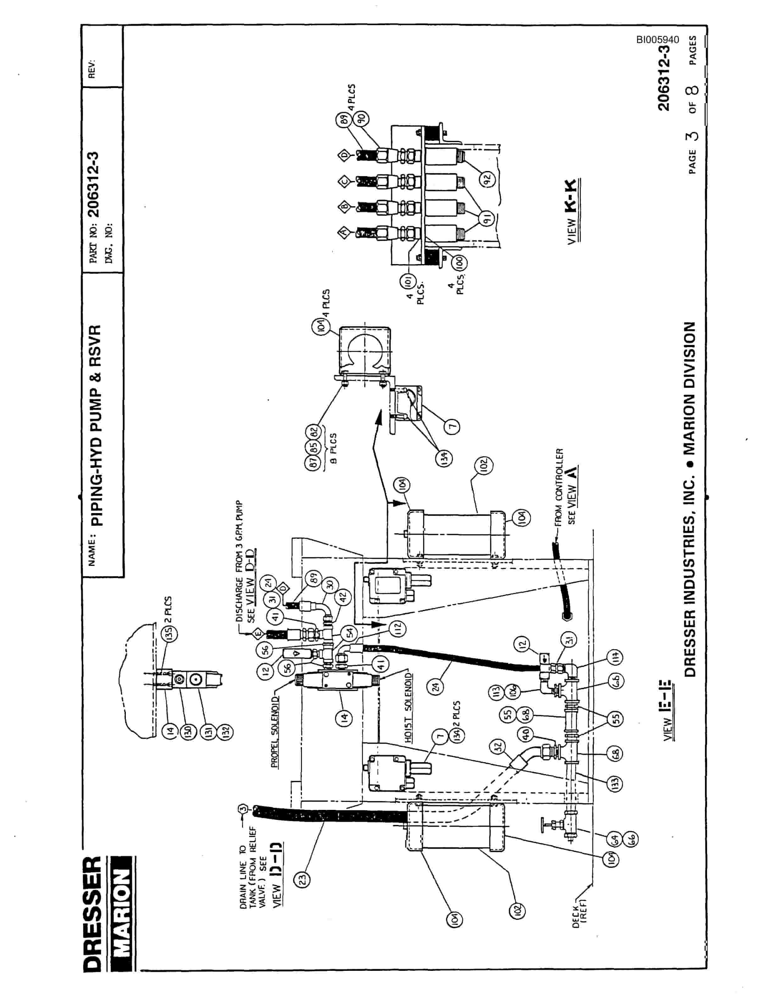 Bucyrus Marion M3-B Drill Hobet Mining Parts Catalog BI005940-2