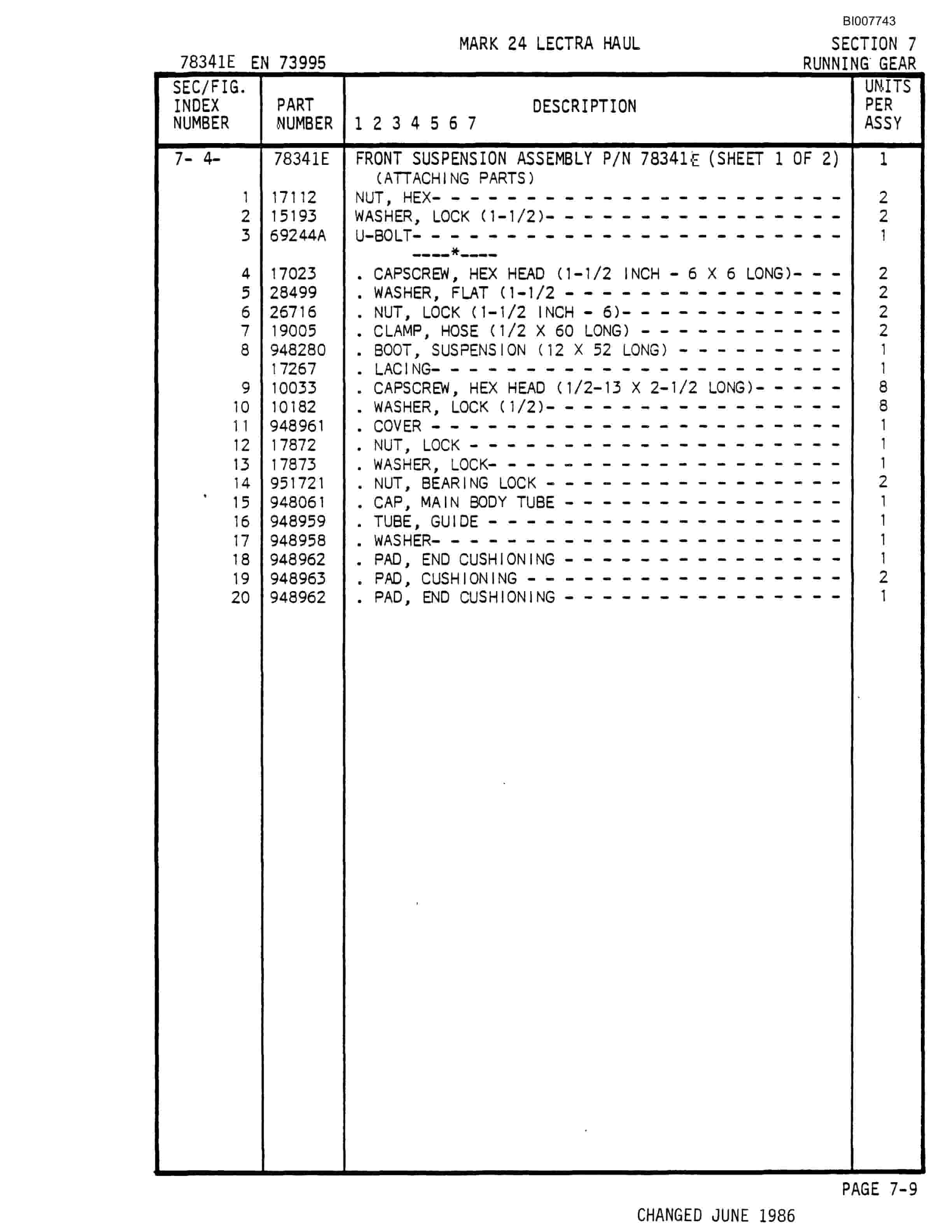 Bucyrus Mark 24 Illustrated Parts Catalog BI007743-4